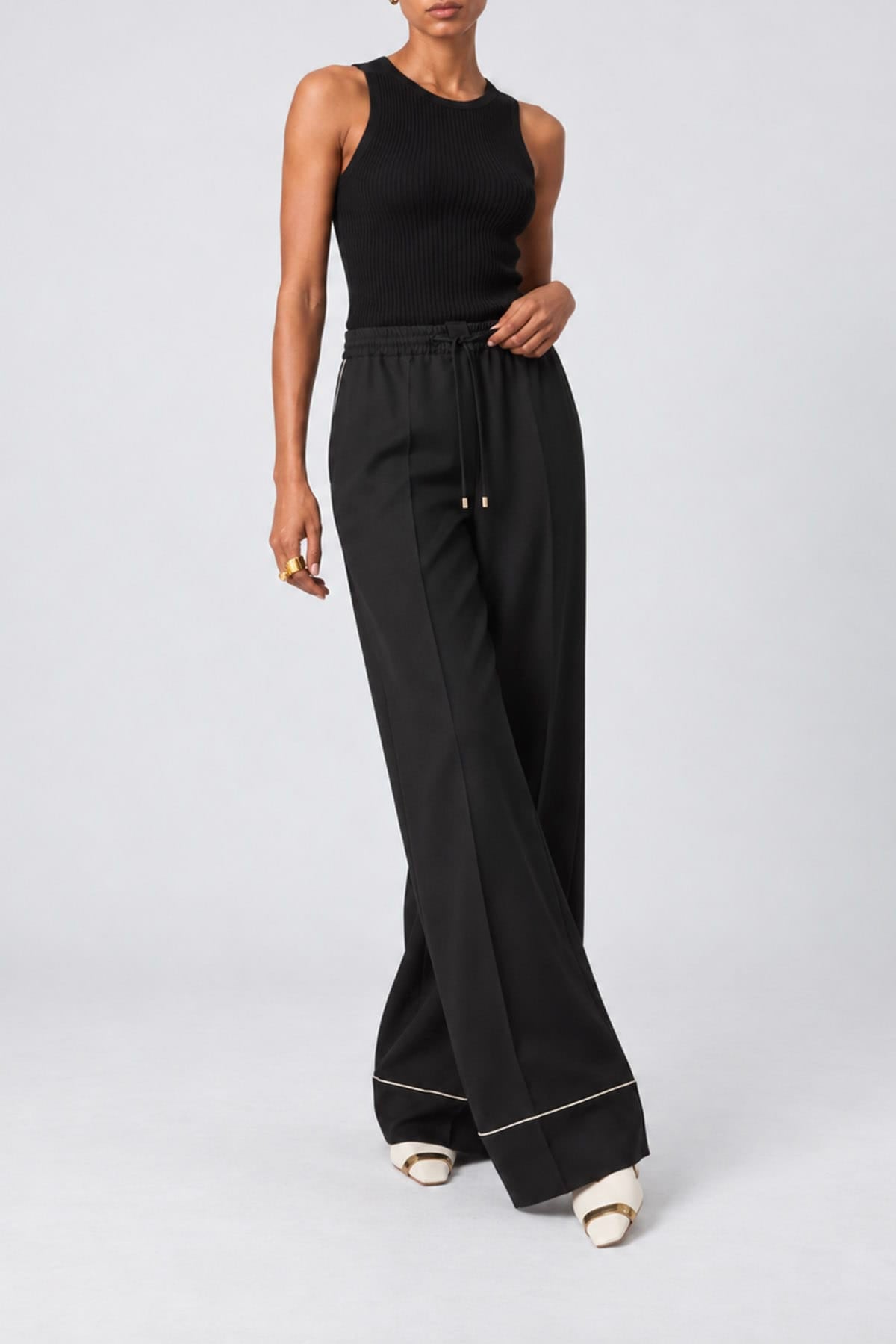 Pantaloni fluidi donna in lana Sportmax Spxbuona