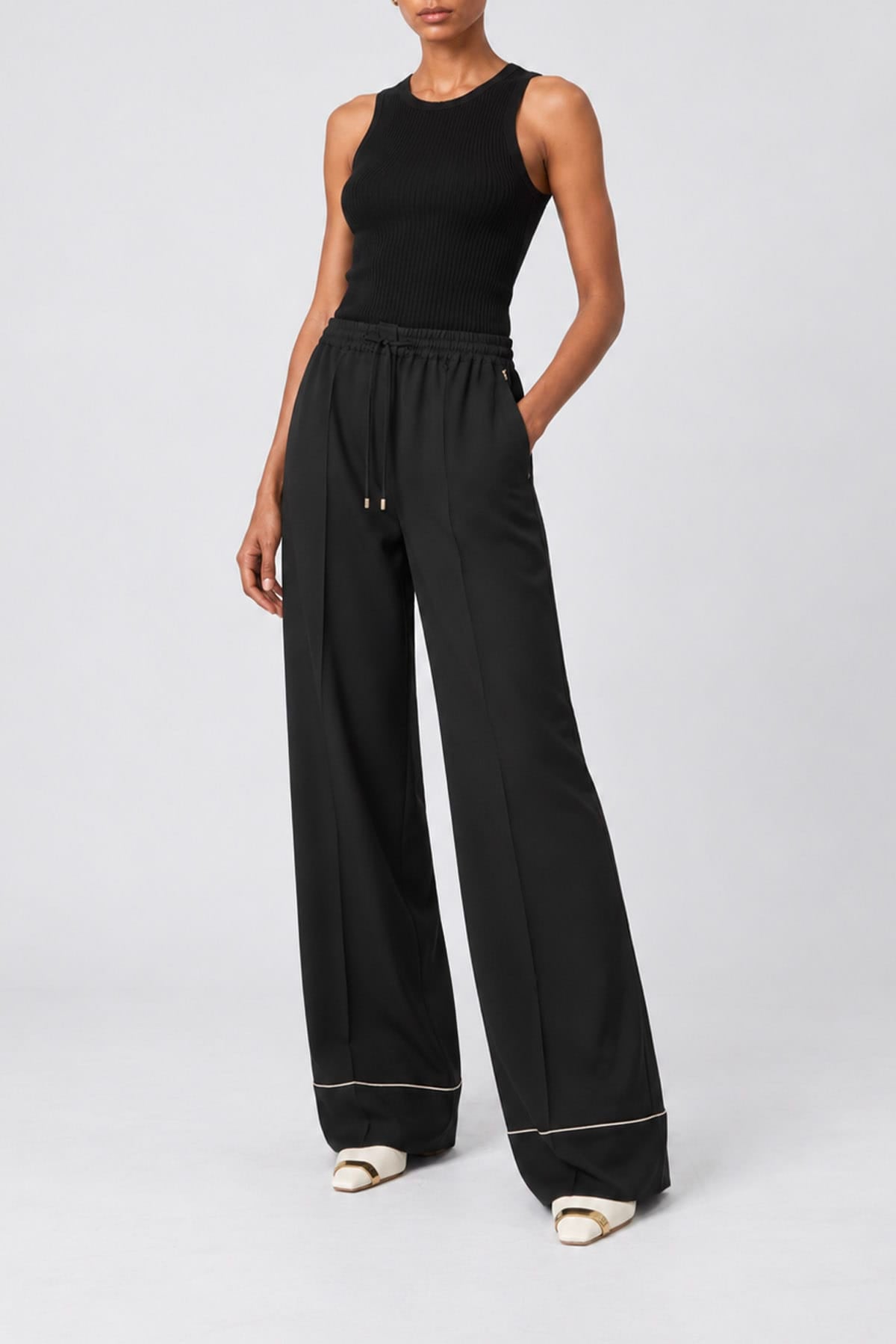 Pantaloni fluidi donna in lana Sportmax Spxbuona
