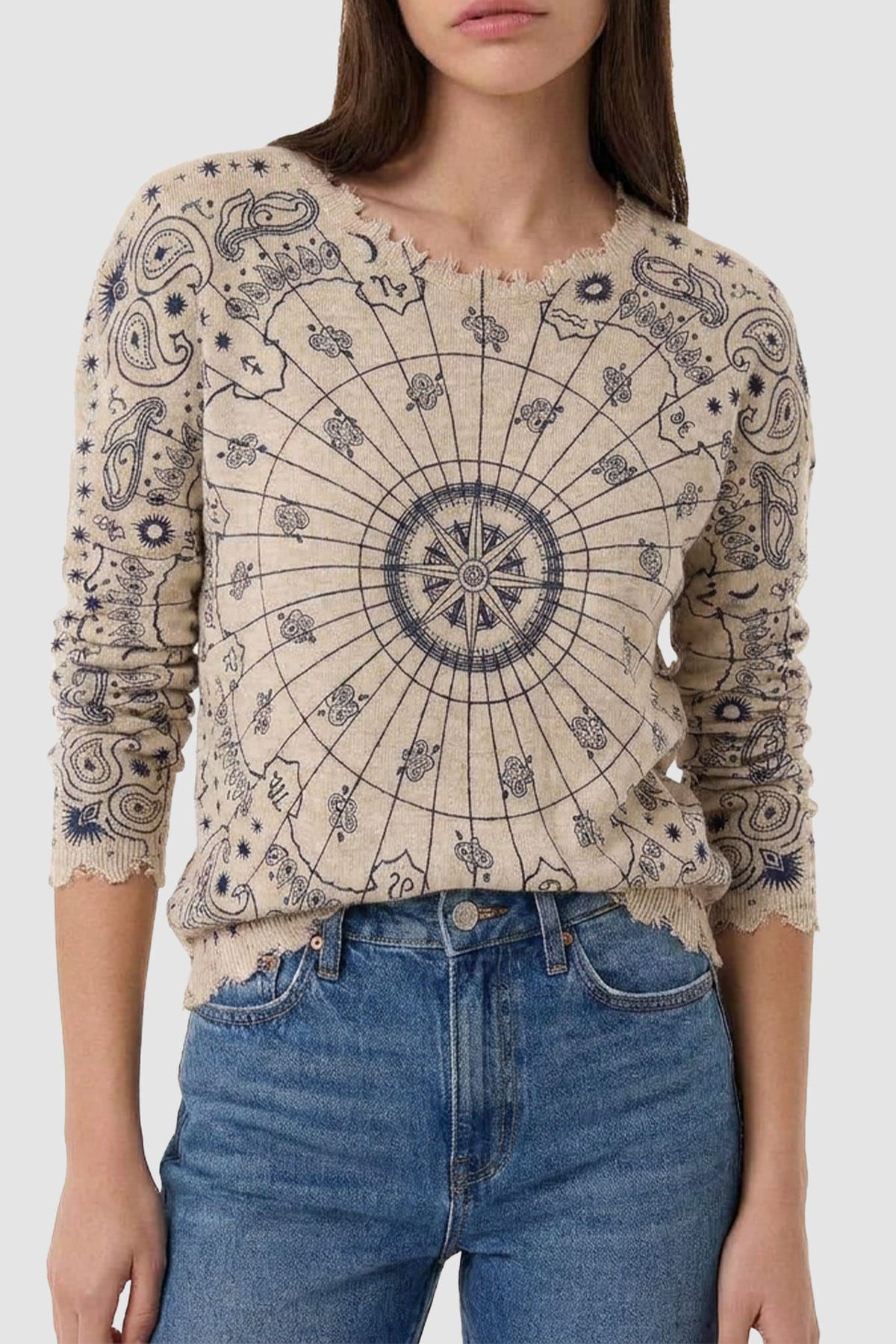 Maglia over donna in cashmere Kujten Mela Astro
