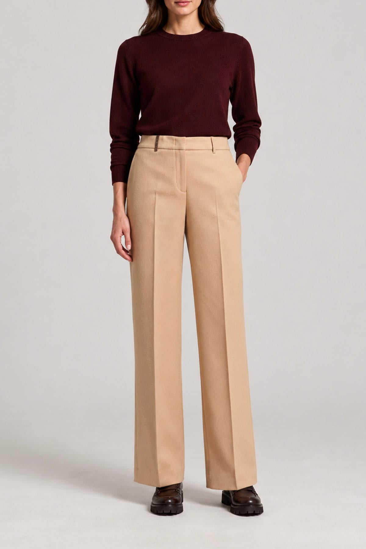 PESERICO PANTALONE LUNGO  Pantaloni in panno cashmere e lana Peserico P04044