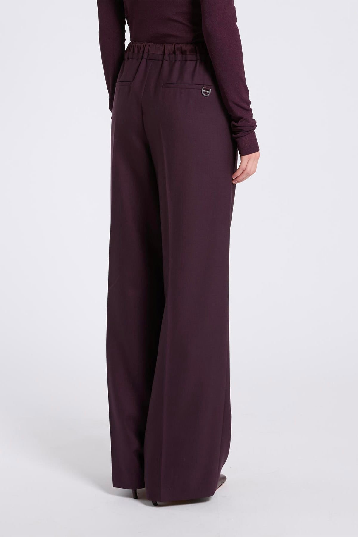 MARELLA PANTALONE LUNGO  VIOLA MORA / 34 Pantaloni over in gabardina donna Marella Mllfumetto