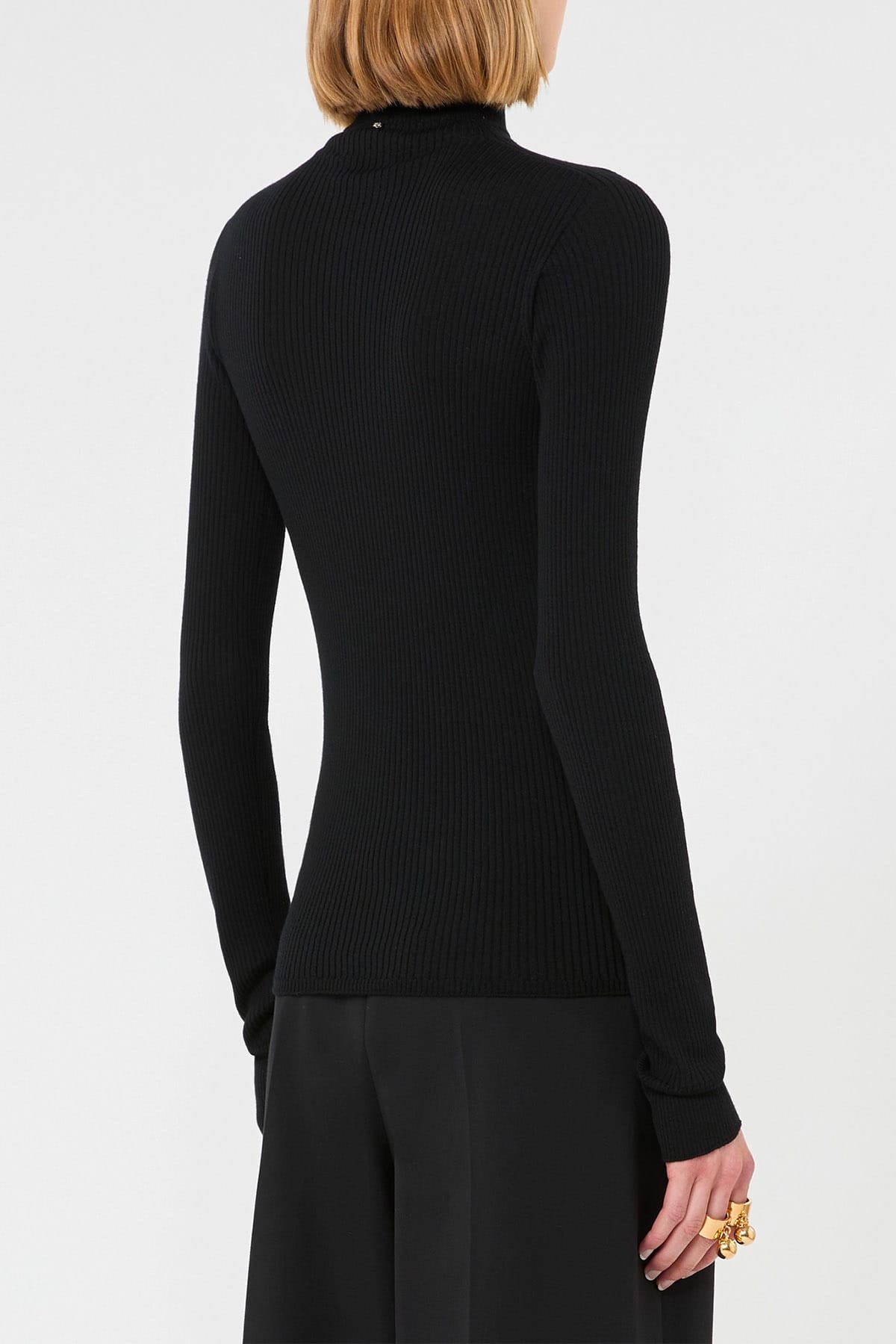 Maglia in lana aderente nera donna Sportmax Spxcentro