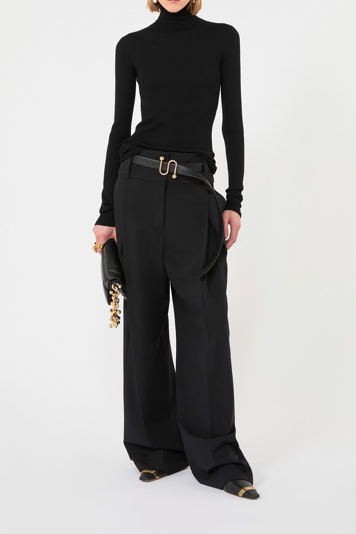 Maglia in lana aderente nera donna Sportmax Spxcentro