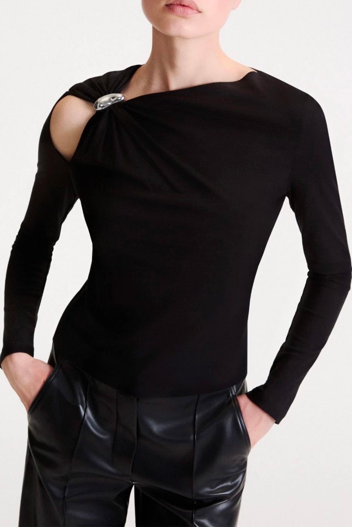 MARELLA BODY/ TOP  Maglia asimmetrica fluida Marella Mlltabacco