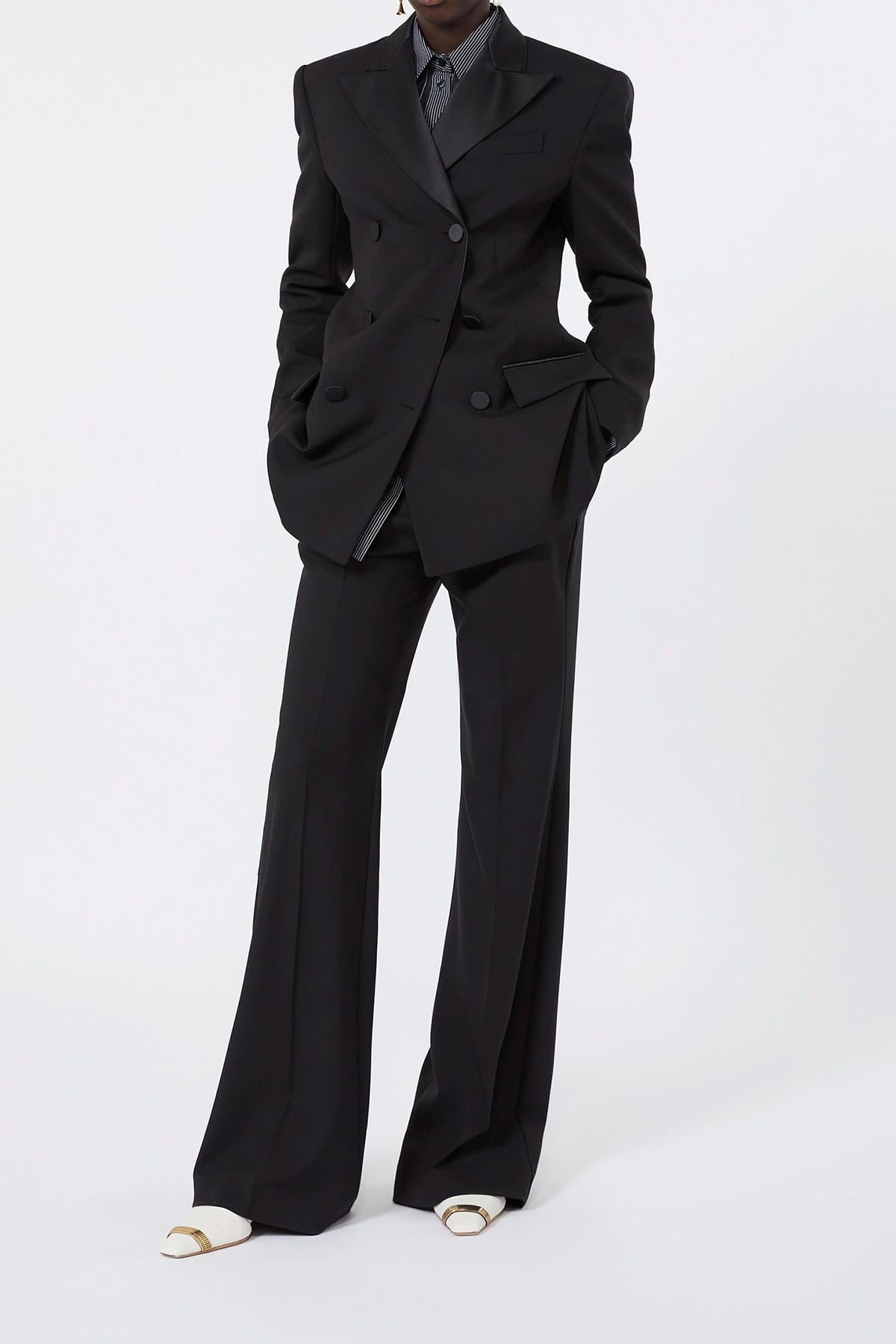 Pantaloni neri a zampa donna Sportmax Spxmodico4