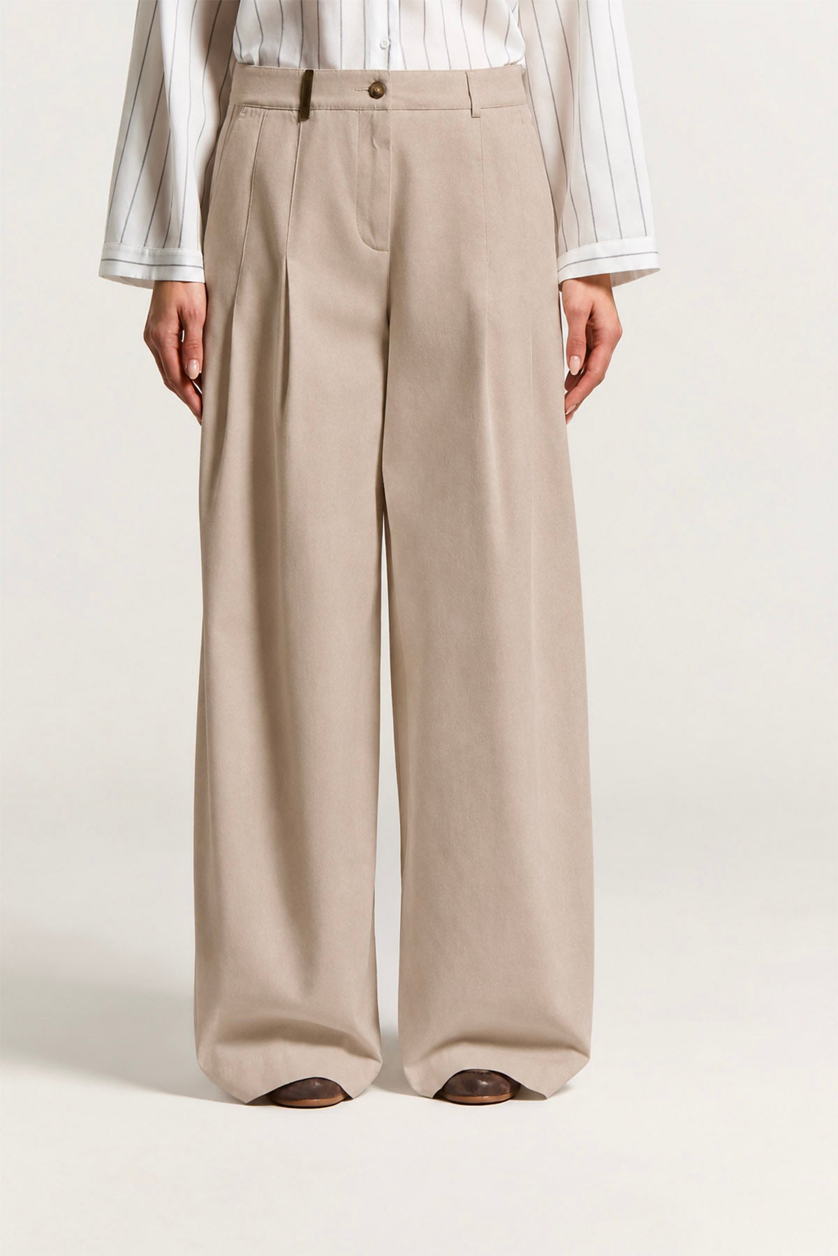 Pantaloni over donna Peserico blu A04646T3