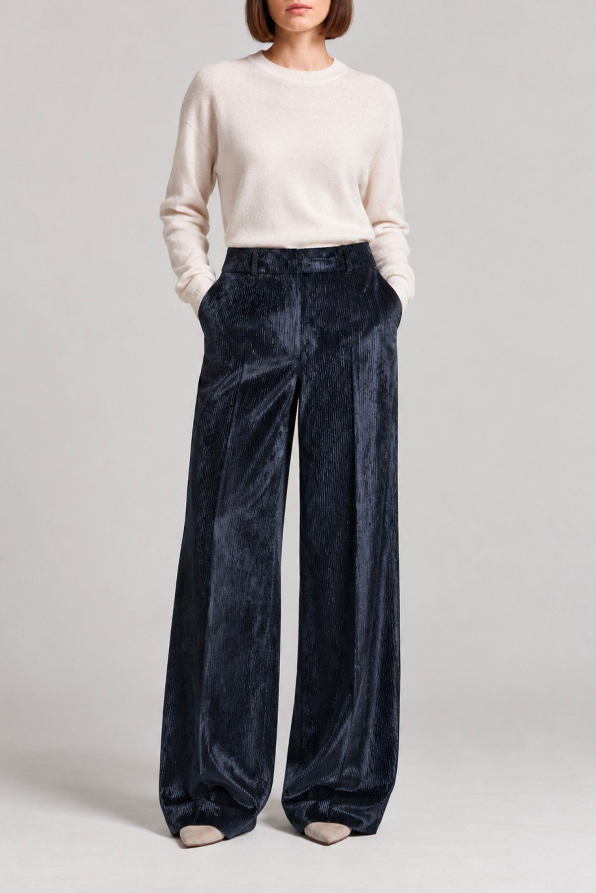 Pantaloni over donna blu Peserico A04835
