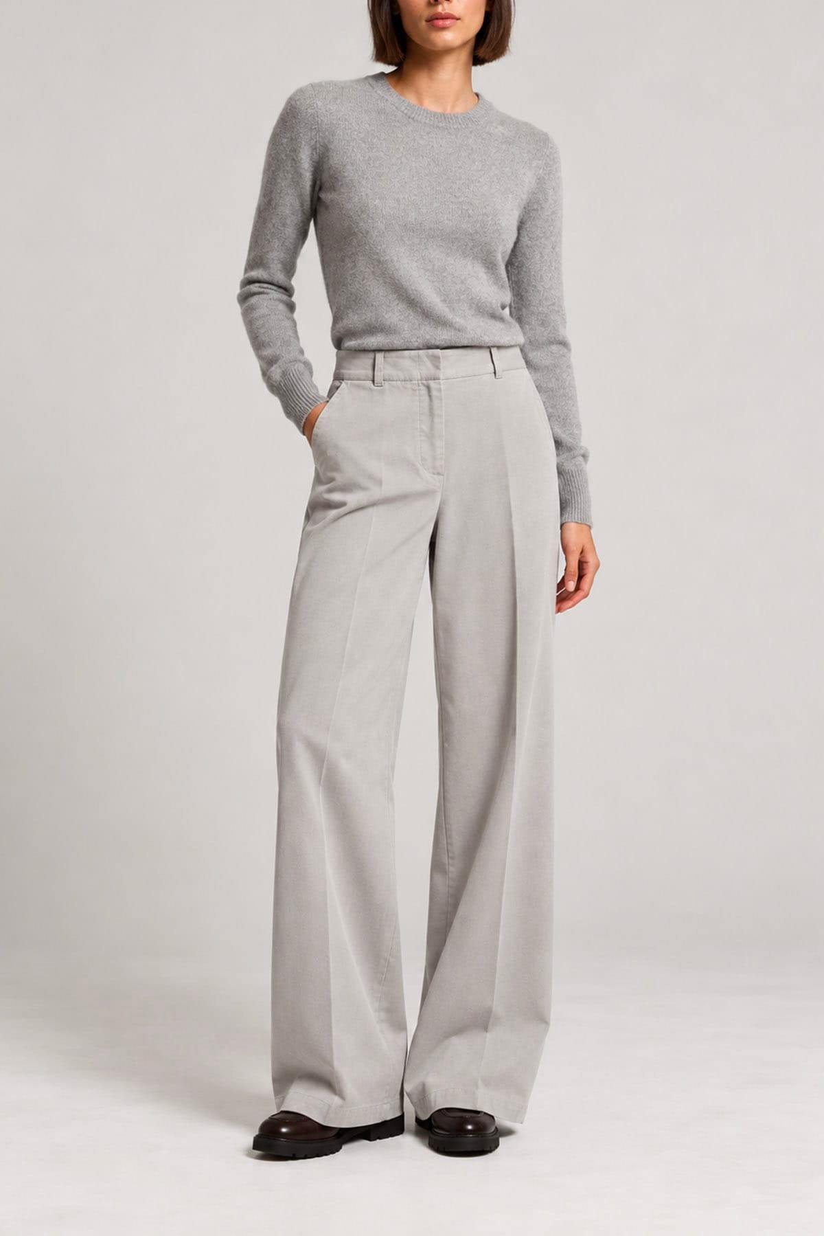 Pantalone elegante donna in gabardina di cotone Peserico A04812T3