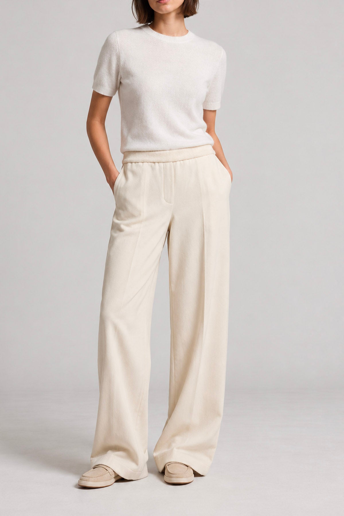 Pantaloni in felpa garzata donna Peserico A04859J0