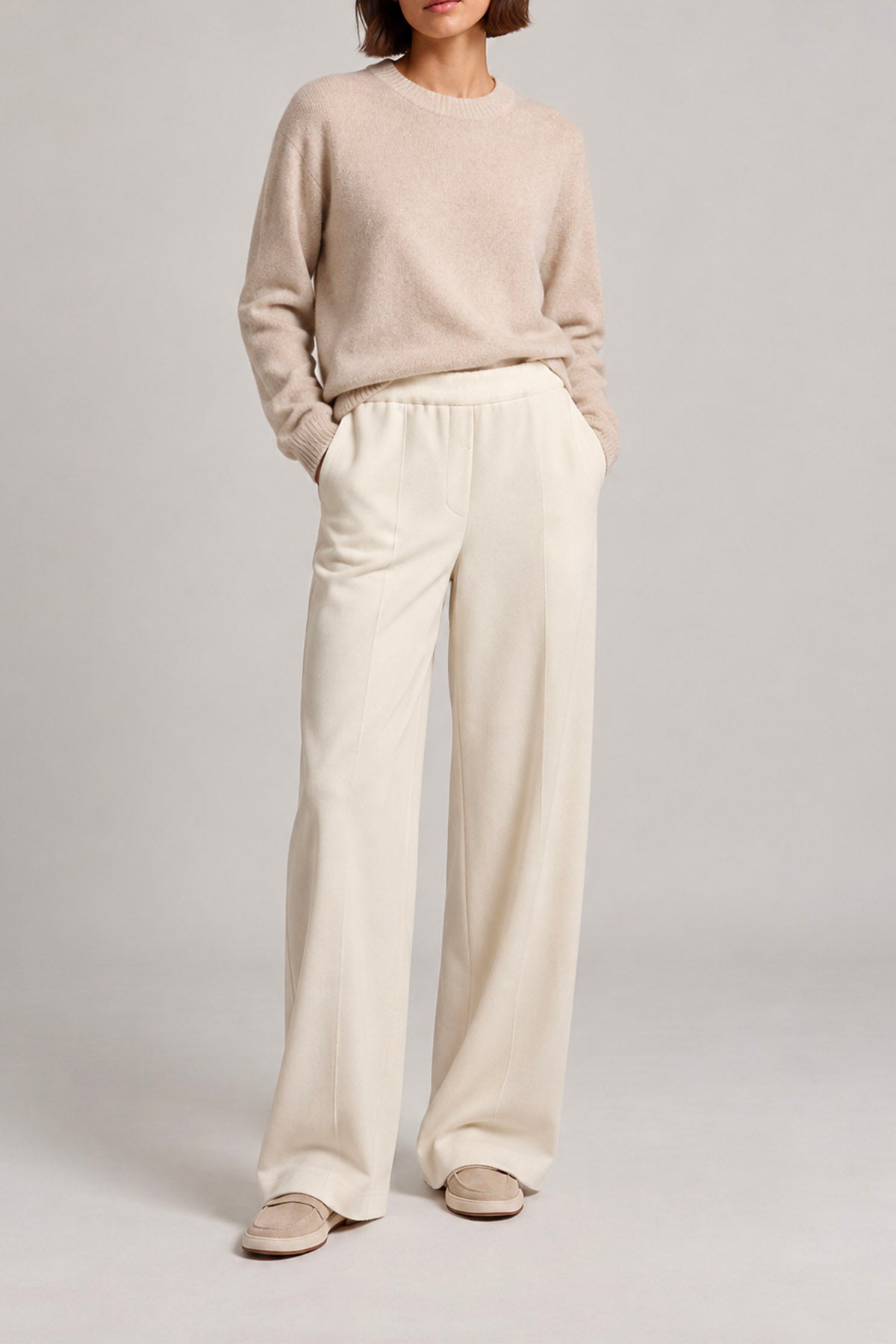 Pantaloni in felpa garzata donna Peserico A04859J0