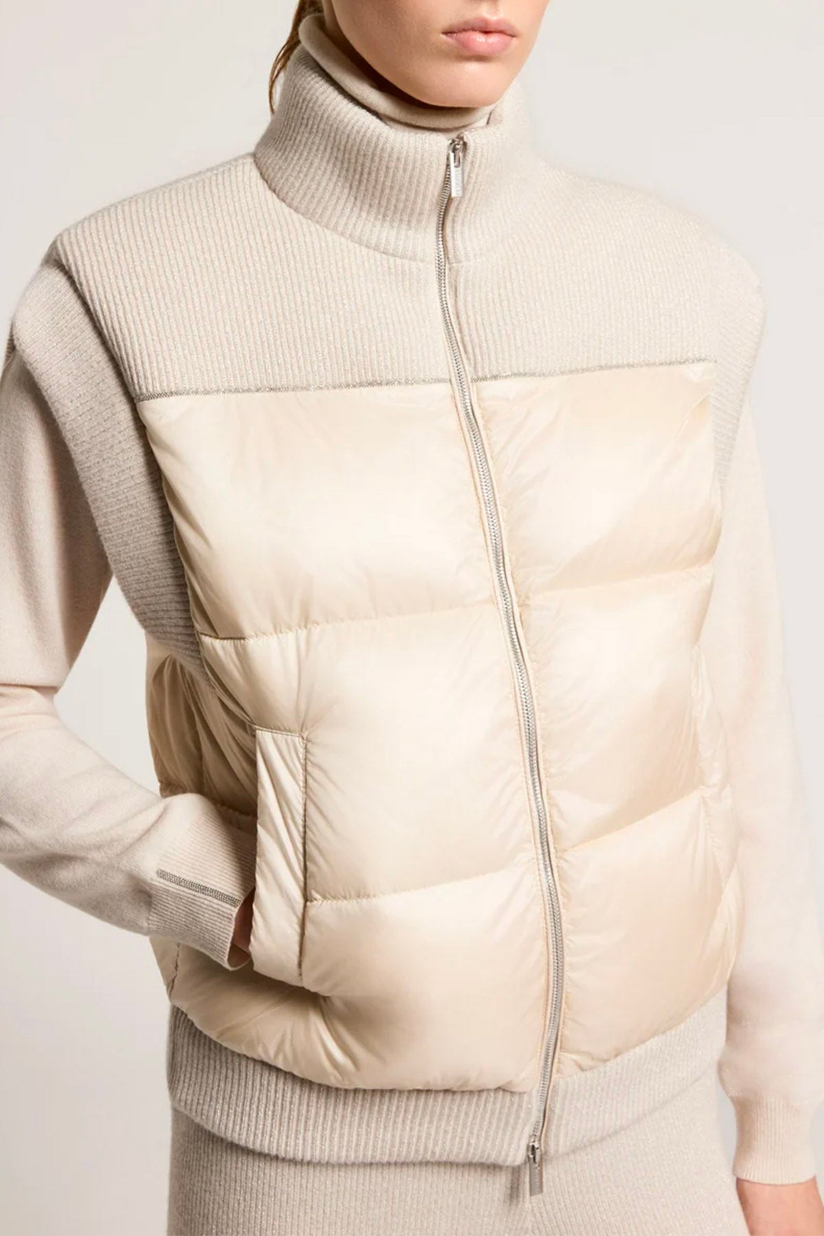 Gilet imbottito donna beige Peserico A03473F07