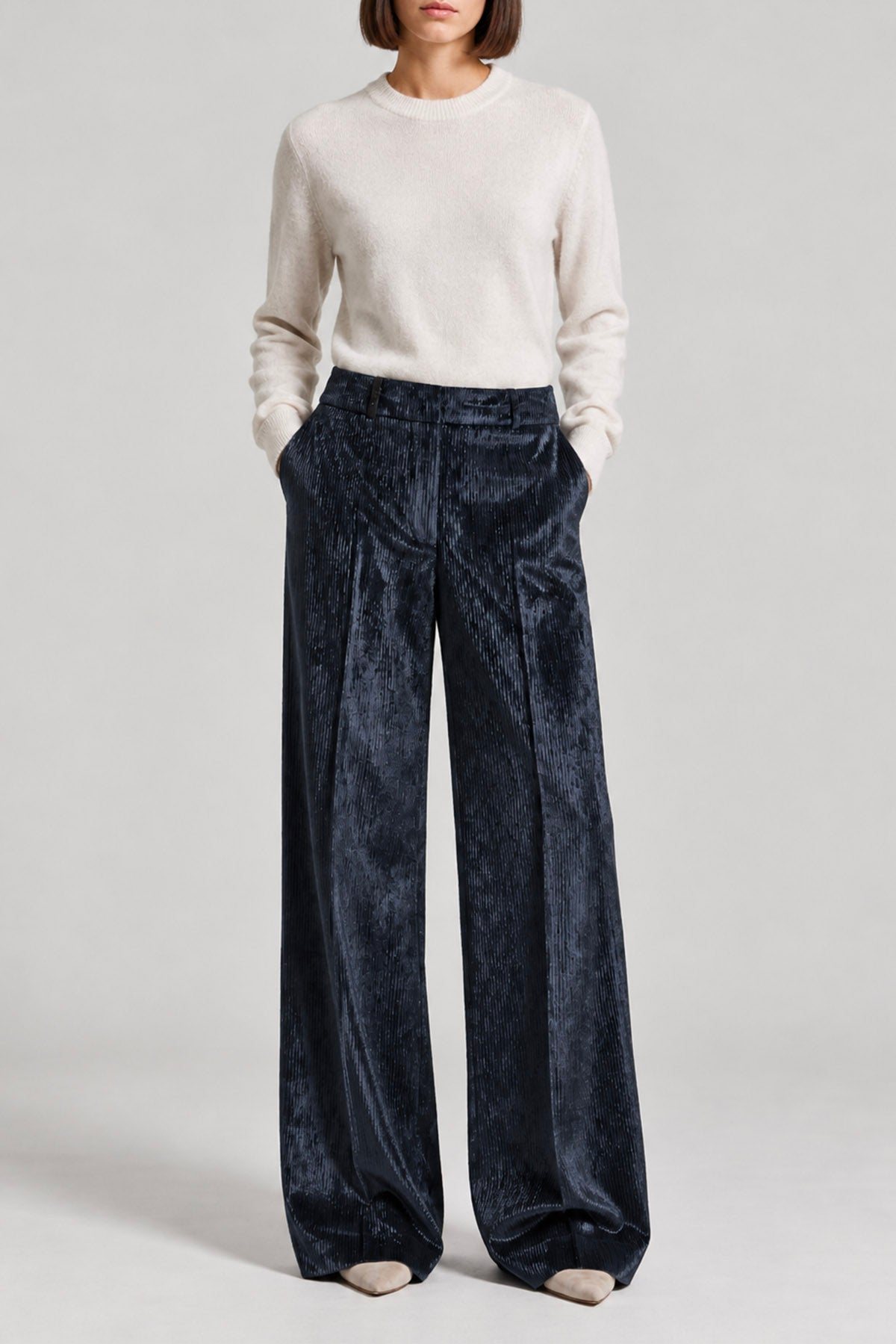 Pantaloni over donna blu Peserico A04835