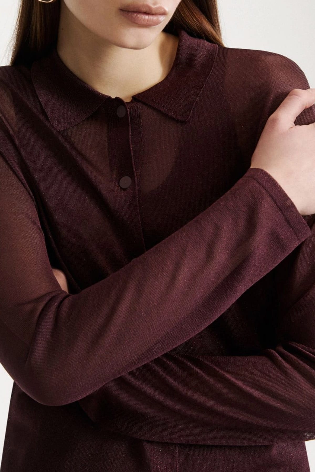 Cardigan in maglia donna bordeaux Marella Mlscosa