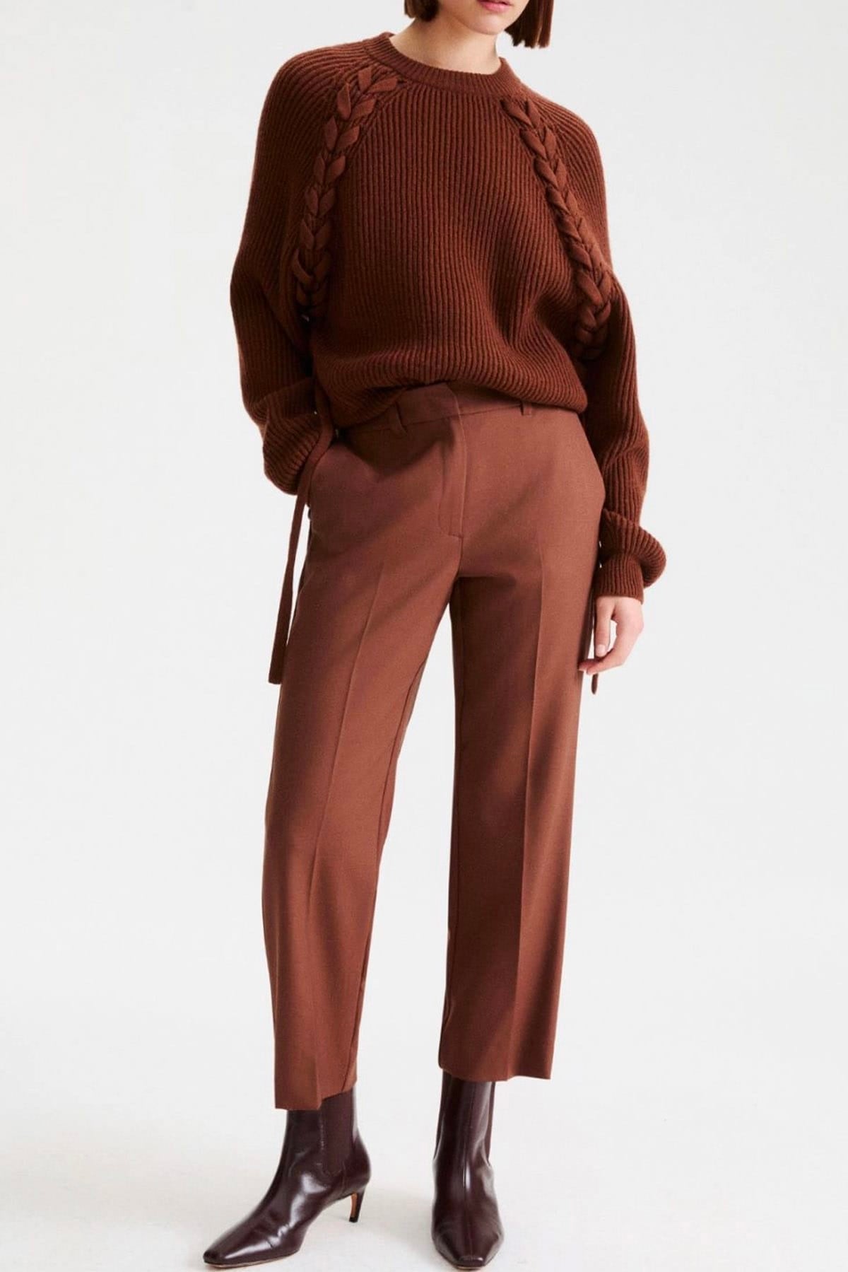MARELLA PANTALONE LUNGO  CARAMELLO / 34 Pantaloni in lana donna Marella Mlluggioso