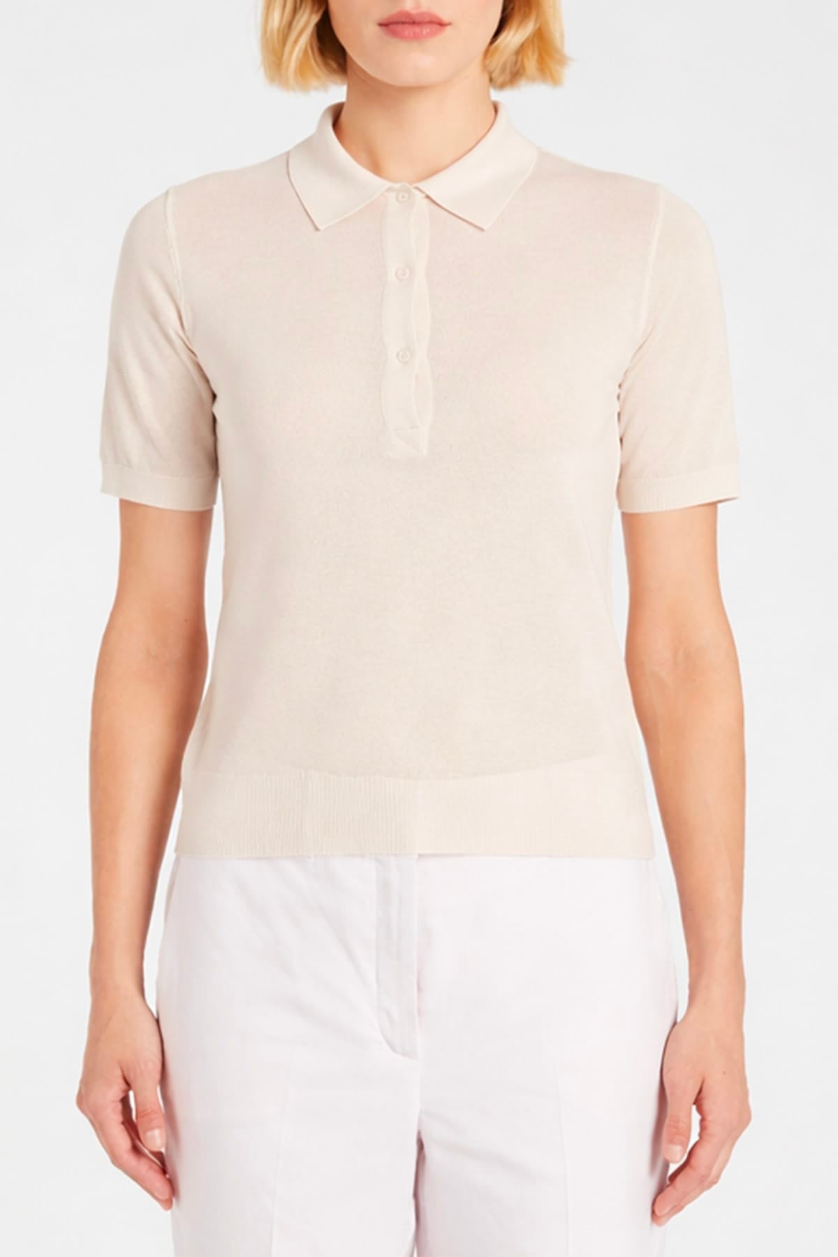 MARELLA MAGLIA-CANOTTIERA-TOP  BIANCO / XXS Polo in maglia donna Marella Monochrome Mlmalcamo