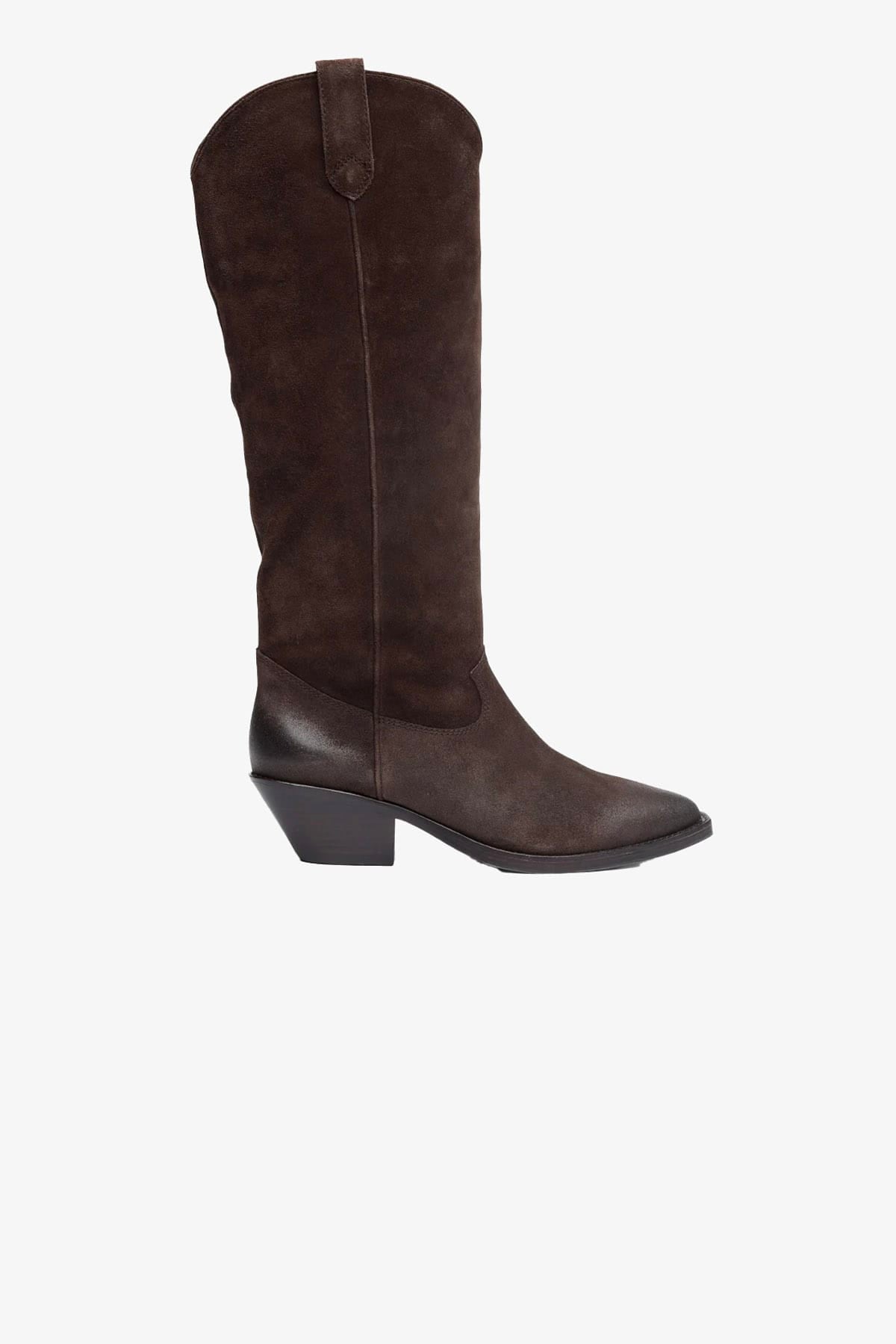 ASH STIVALI - STIVALETTI  SUEDE TESTA DI MORO / 35 Stivali alti in suede donna Ash Dolly