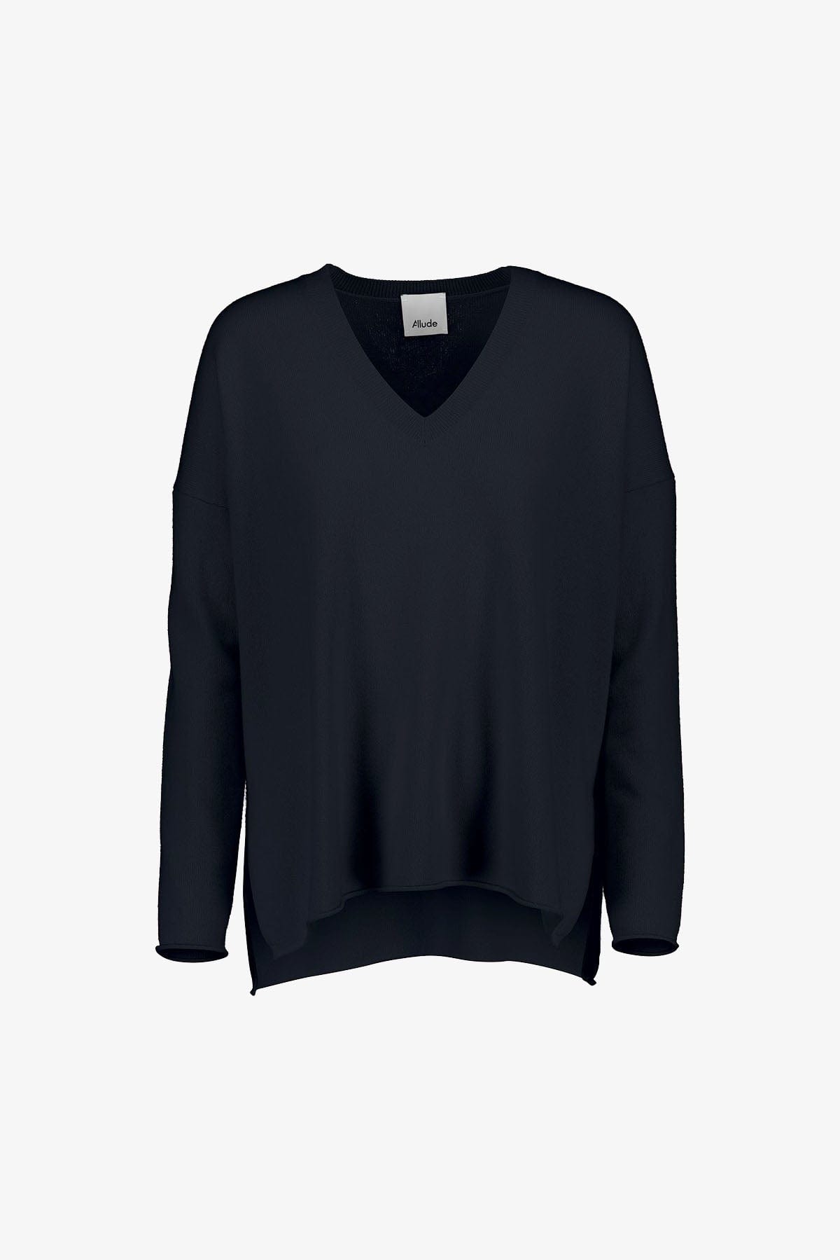 ALLUDE MAGLIA-CANOTTIERA-TOP  BLU / XS Maglia in Cashmere Donna Allude 11114