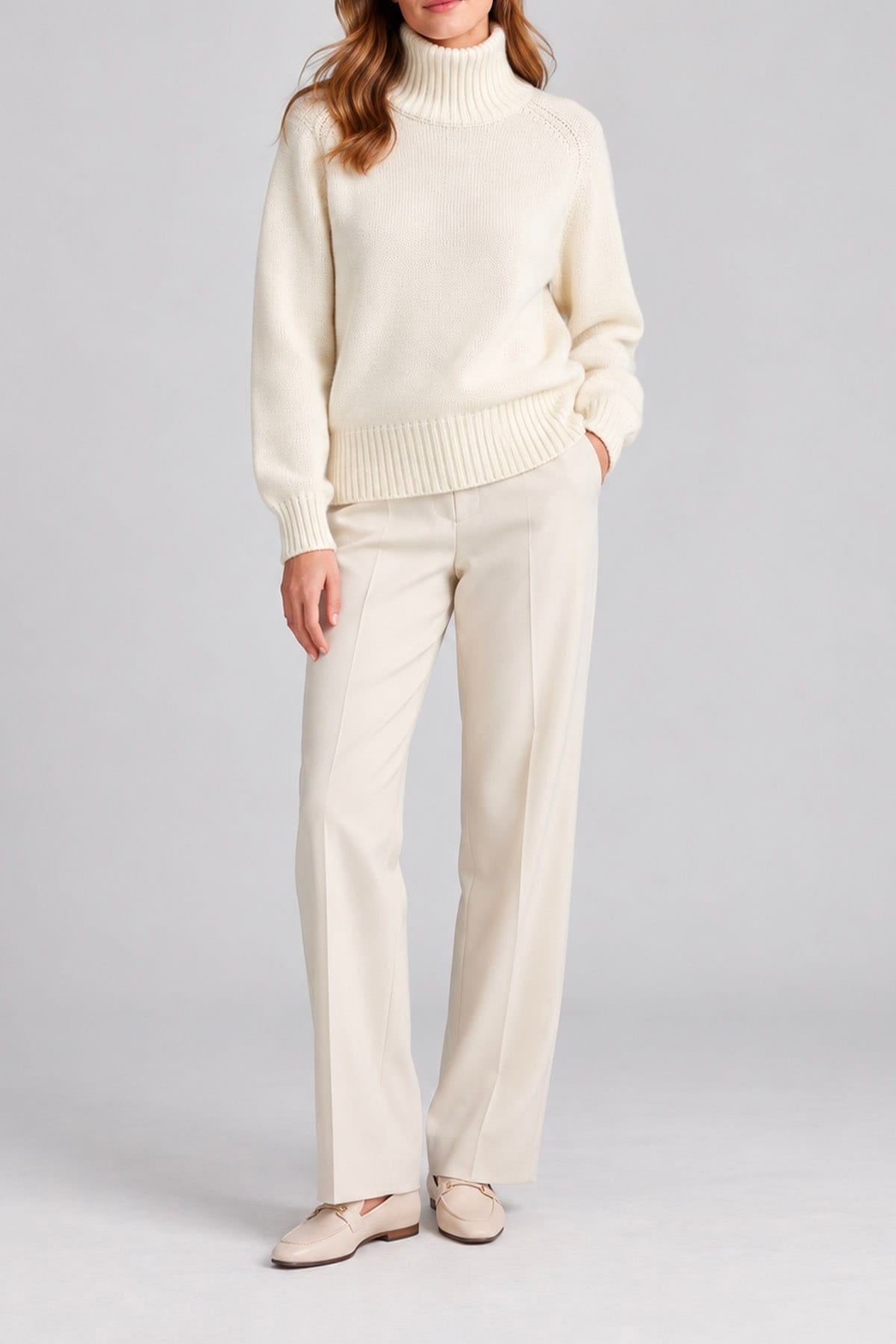 ALLUDE MAGLIA-CANOTTIERA-TOP  Maglia a collo alto in cashmere donna Allude 265/11181
