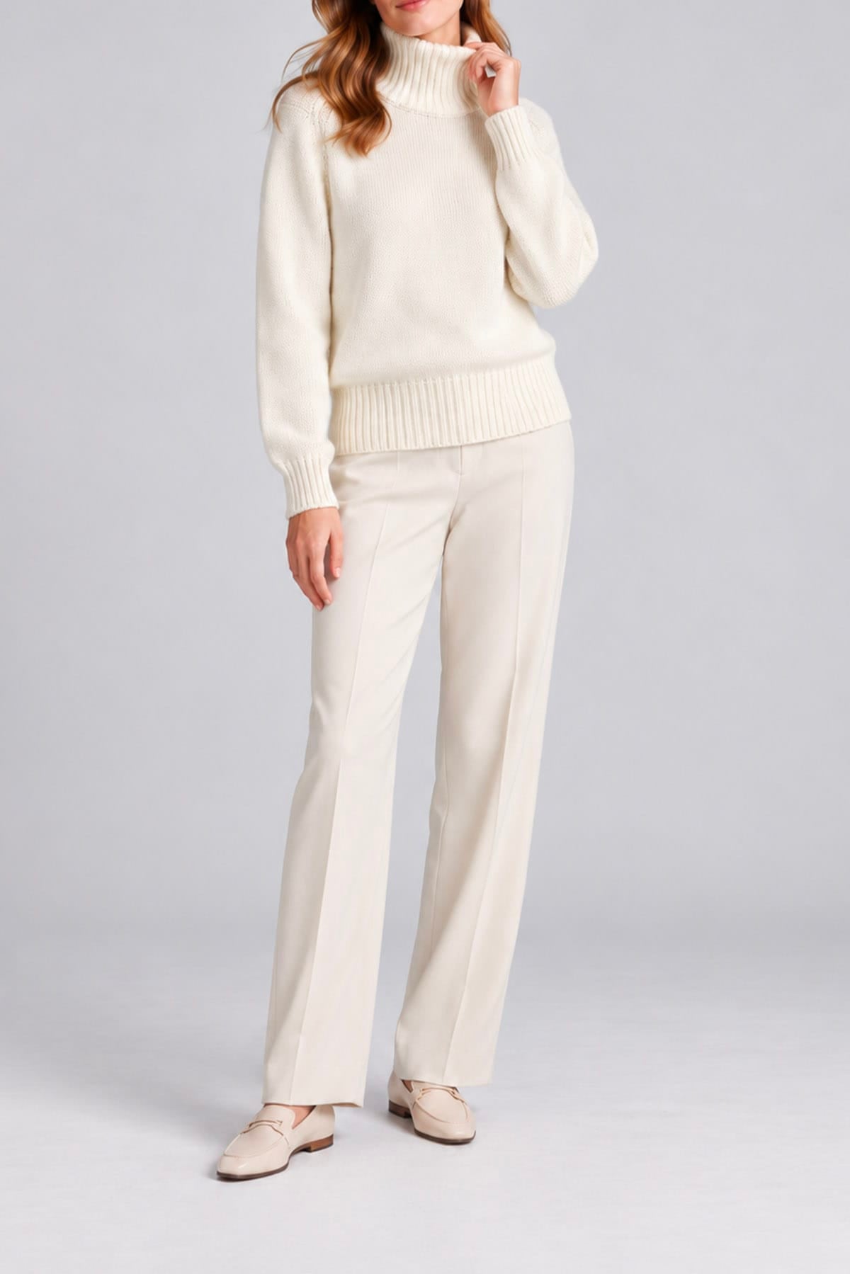 ALLUDE MAGLIA-CANOTTIERA-TOP  Maglia a collo alto in cashmere donna Allude 265/11181