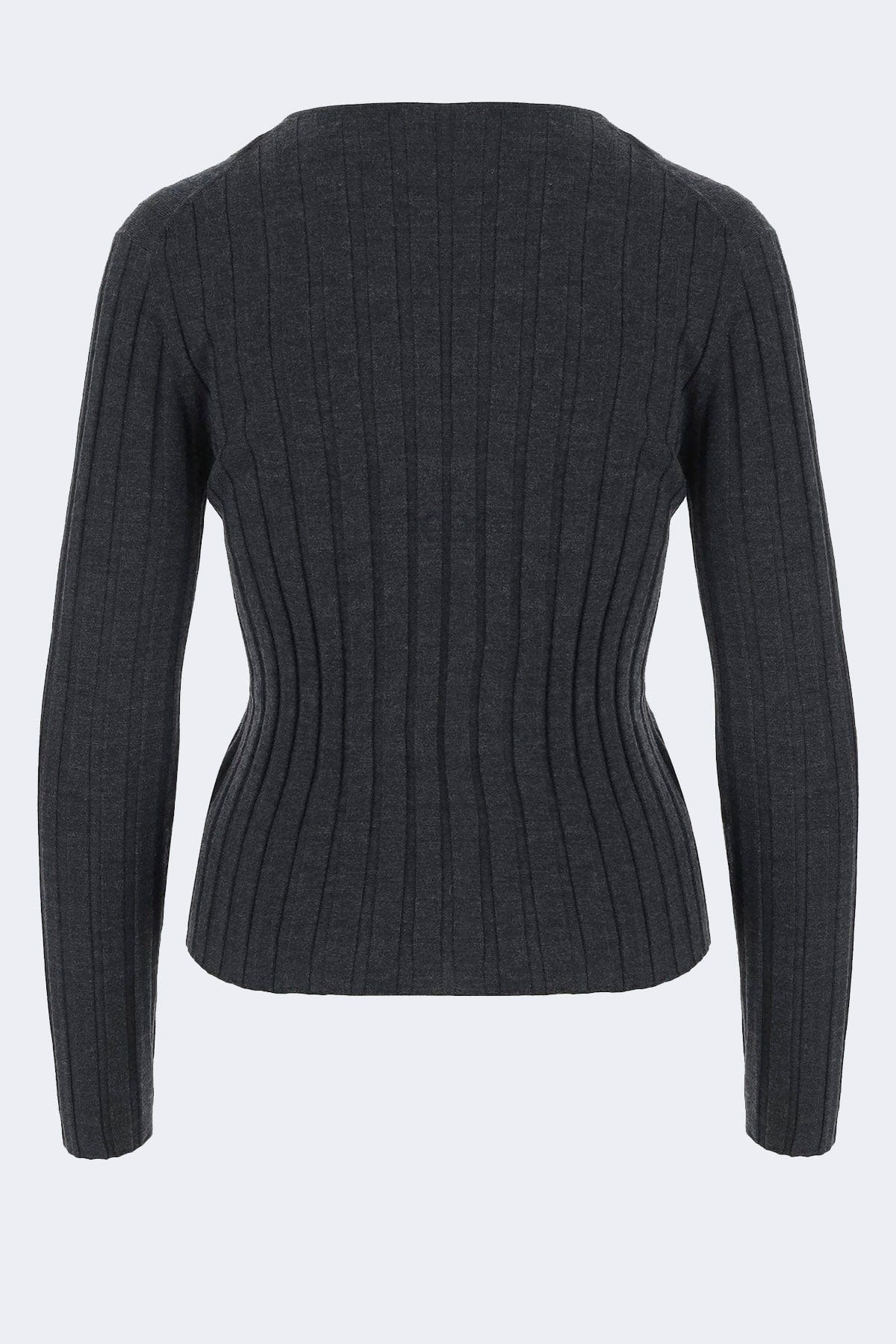 ALLUDE MAGLIA-CANOTTIERA-TOP  NERO / XS Maglia a coste donna Allude