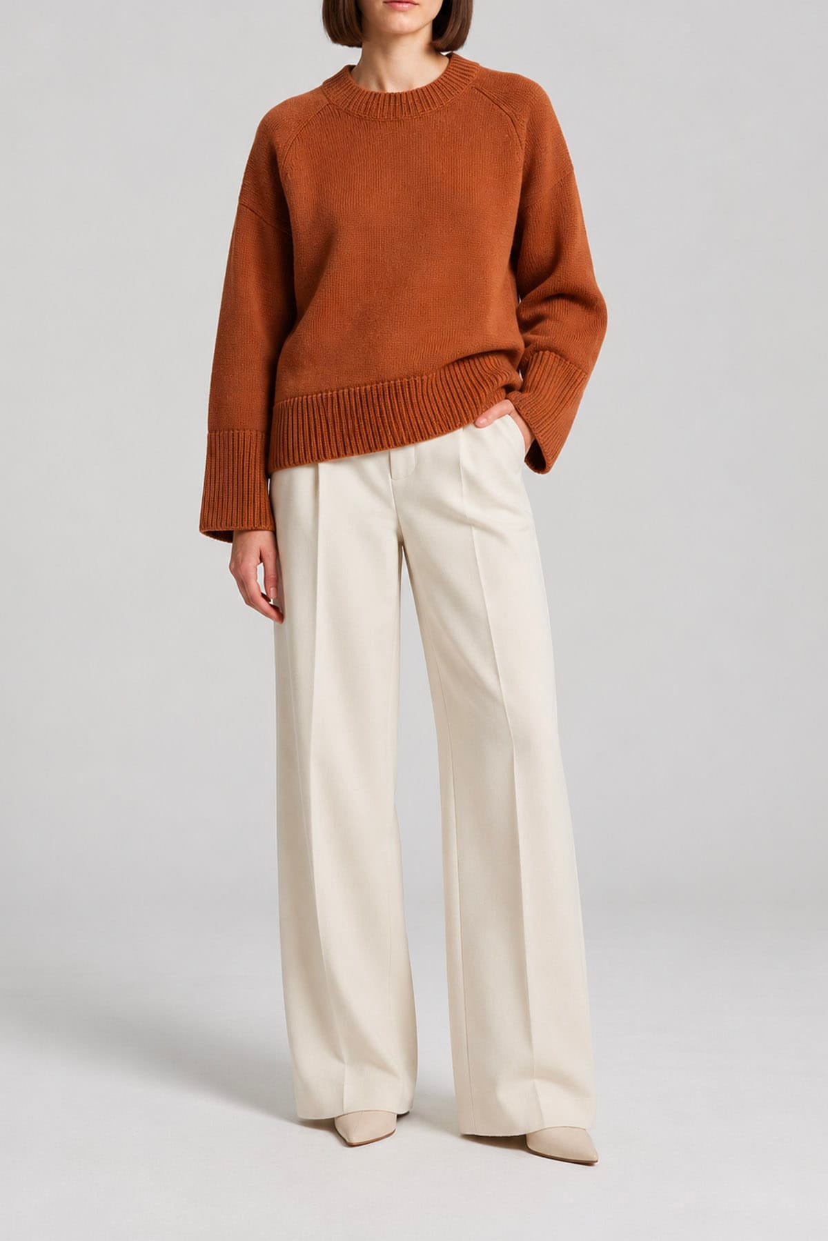 ALLUDE MAGLIA-CANOTTIERA-TOP  Maglia mattone donna Allude in misto cashmere Donna 266/21734