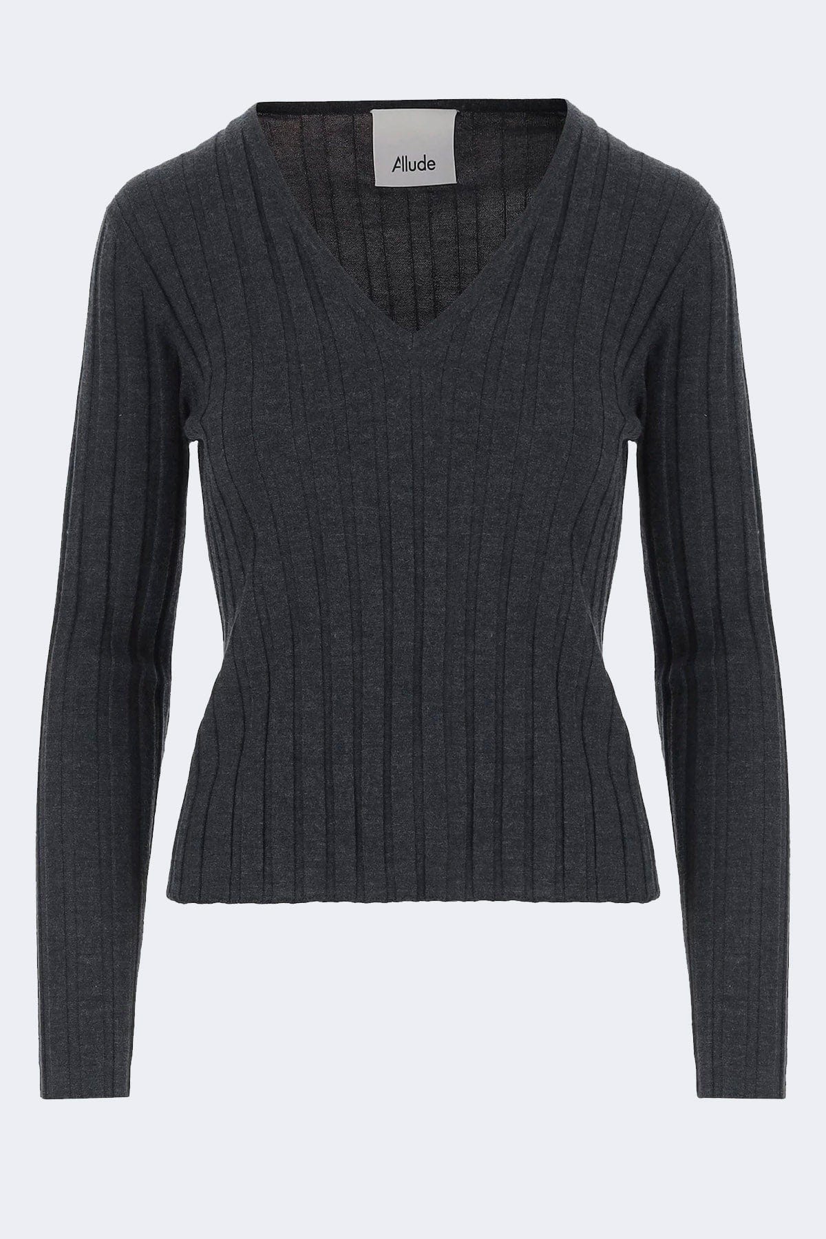 ALLUDE MAGLIA-CANOTTIERA-TOP  NERO / XS Maglia a coste donna Allude