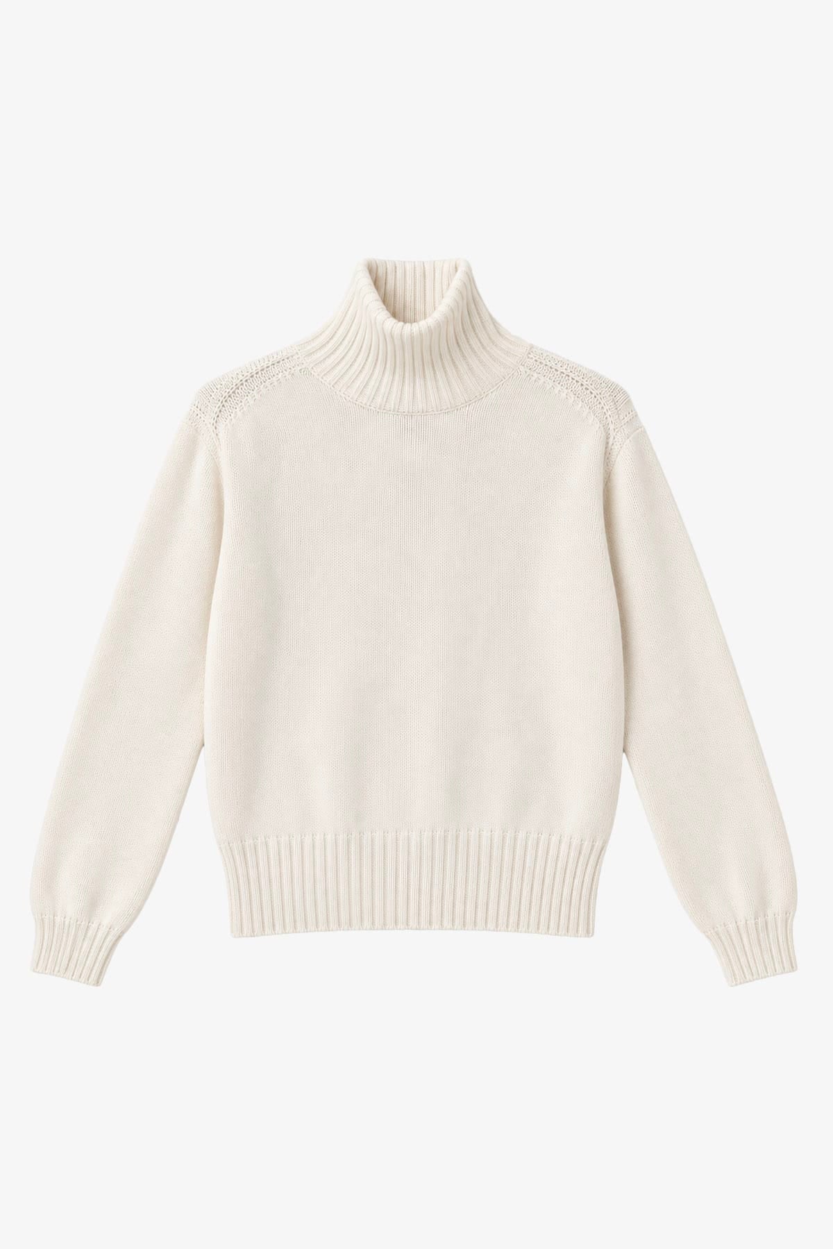 ALLUDE MAGLIA-CANOTTIERA-TOP  PANNA / XXS Maglia a collo alto in cashmere donna Allude 265/11181