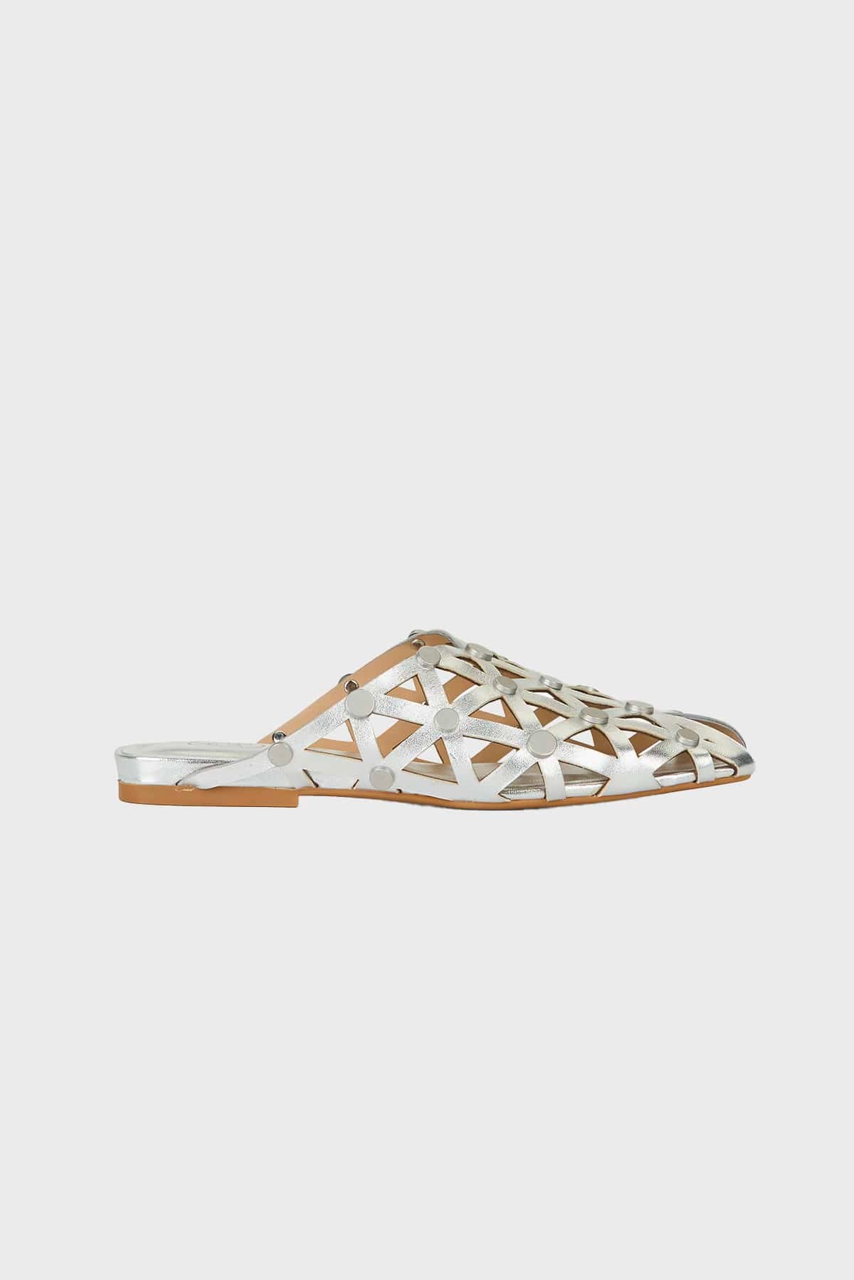 ASH CALZATURE  ARGENTO / 35 Ciabattine in Pelle Argento Bone Ash