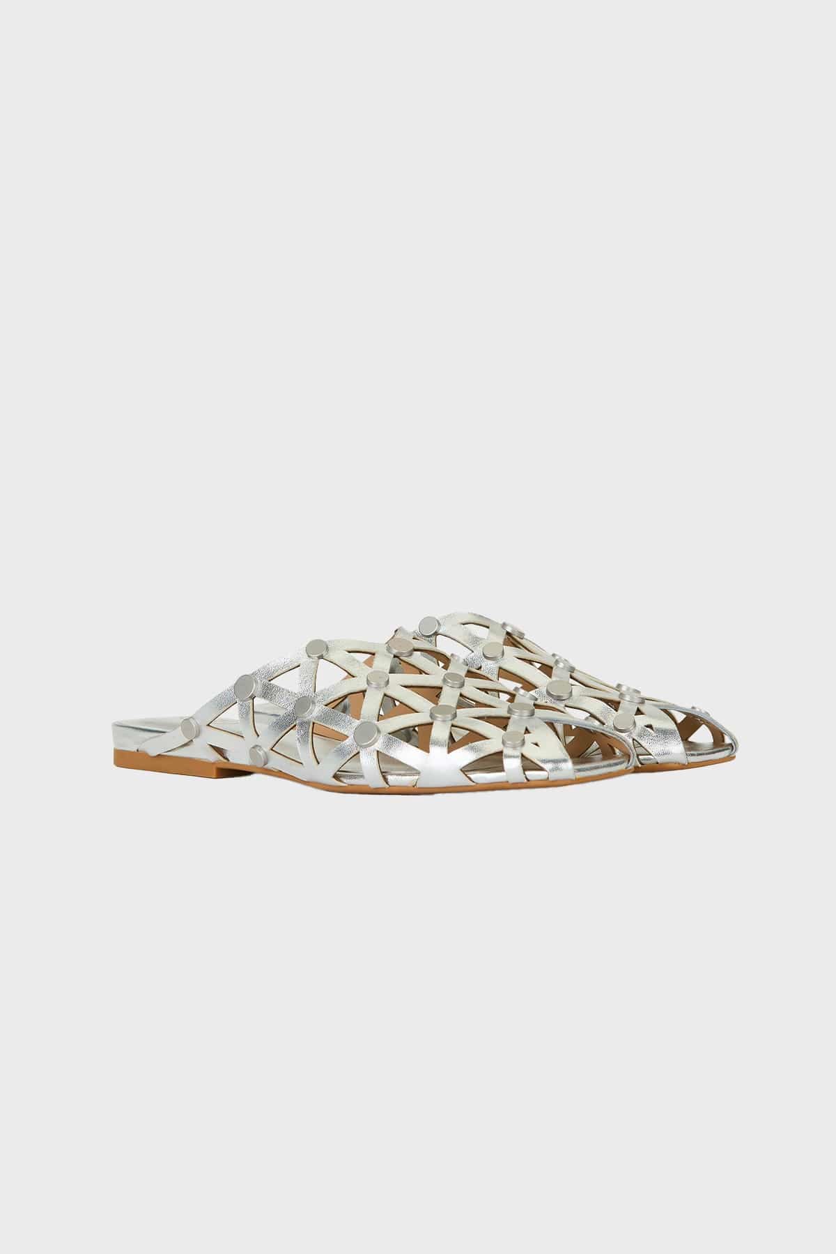 ASH CALZATURE  ARGENTO / 35 Ciabattine in Pelle Argento Bone Ash