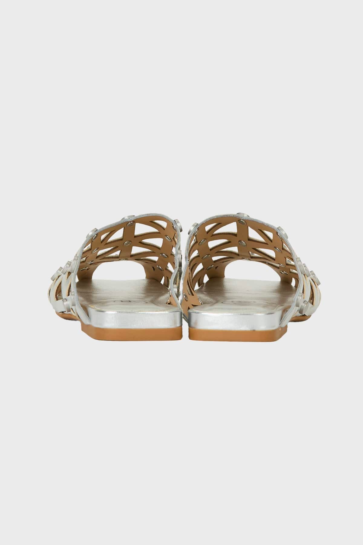 ASH CALZATURE  Ciabattine in Pelle Argento Bone Ash