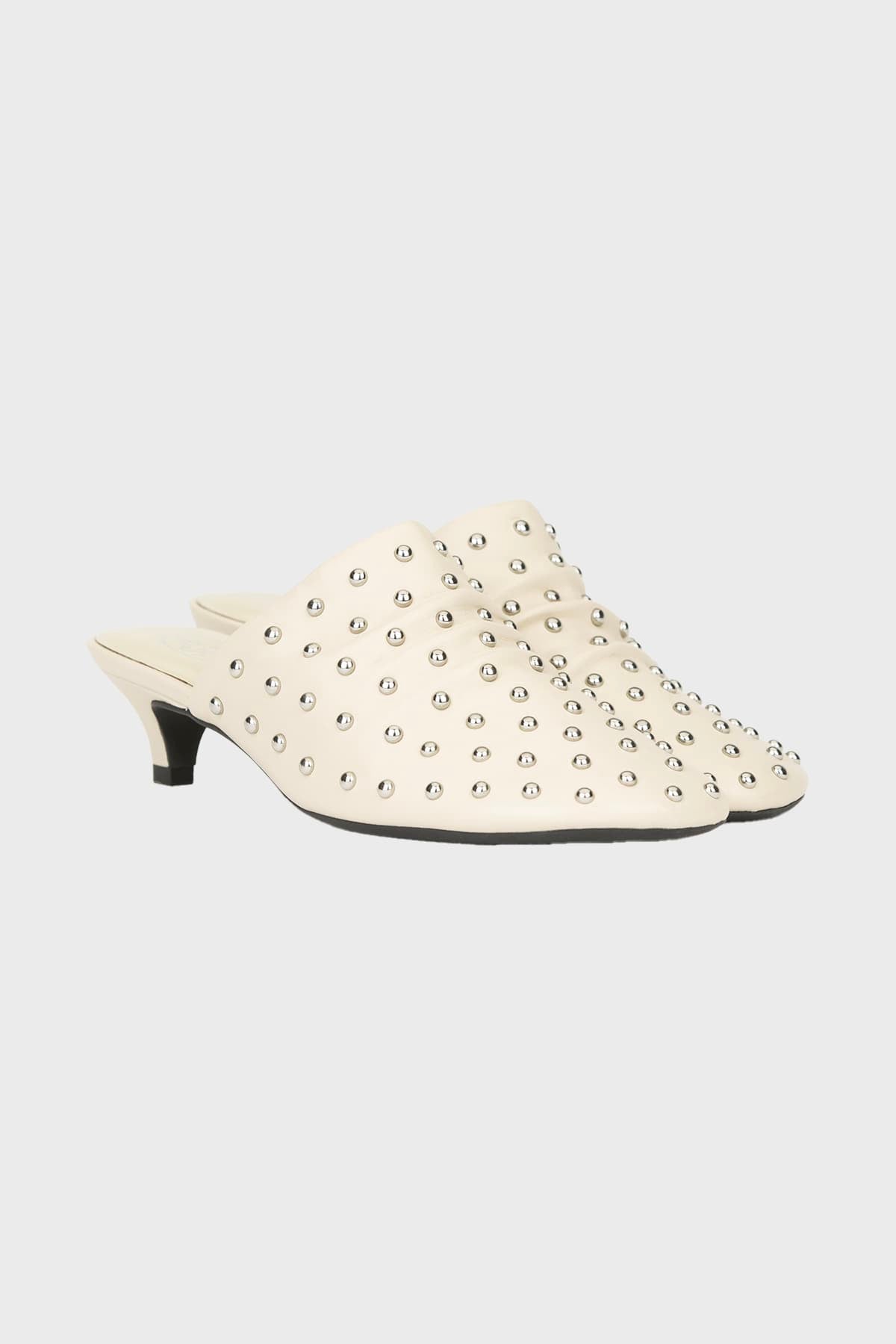 ASH CALZATURE  Sabot in Pelle Bianco con Borchie Ash Eloise