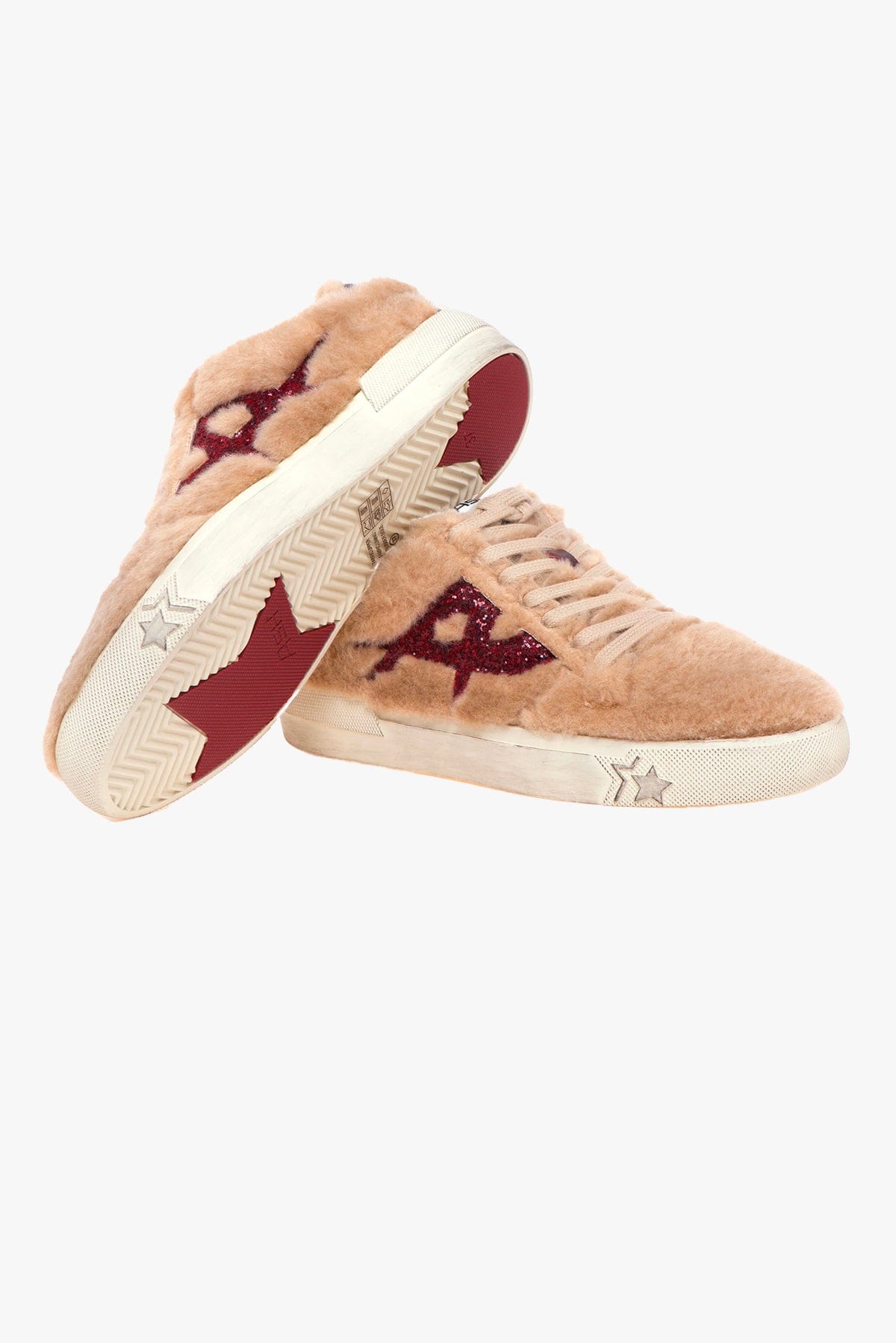 ASH CALZATURE  CARAMELLO / BORDEAUX / 35 Sneakers donna in ecofur caramello Ash Malibufur01