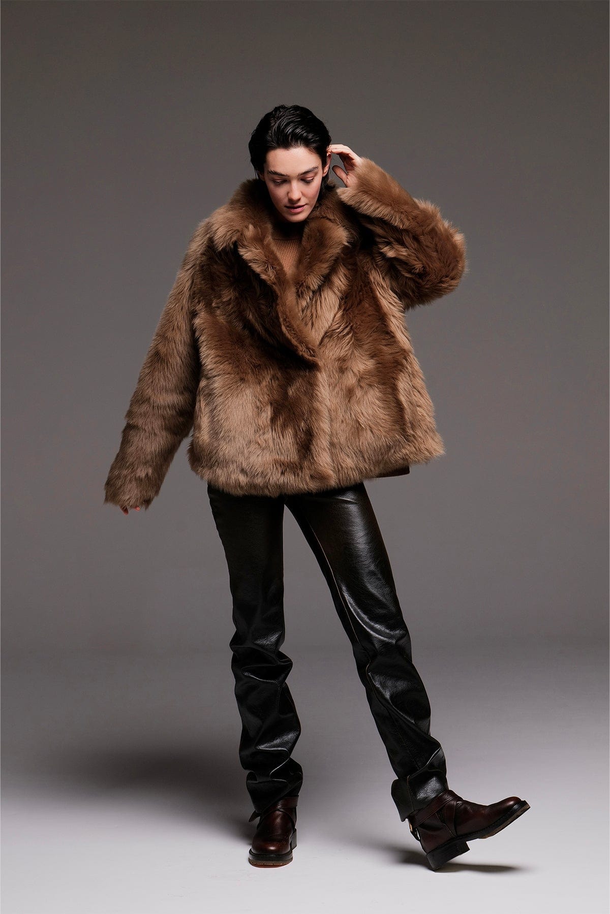 BLANCHA GIACCONE  MASTICE / 38 Giacca montone a pelo lungo donna Blancha Toscana