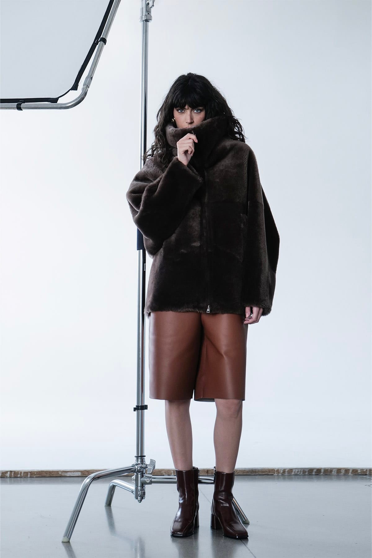BLANCHA MONTONE Montone Blancha donna straight merino sherling jacket