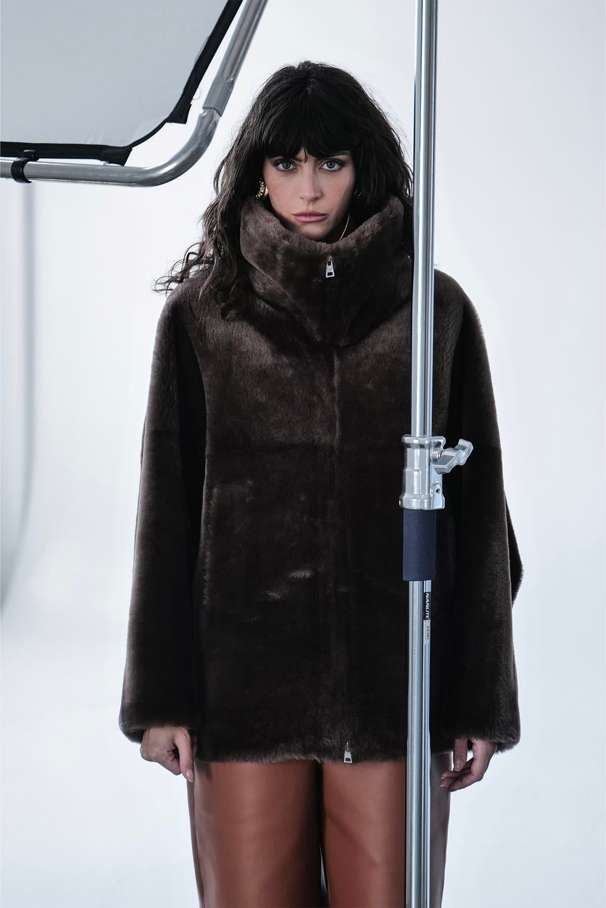 BLANCHA MONTONE QUERCIA / 36 Montone Blancha donna straight merino sherling jacket