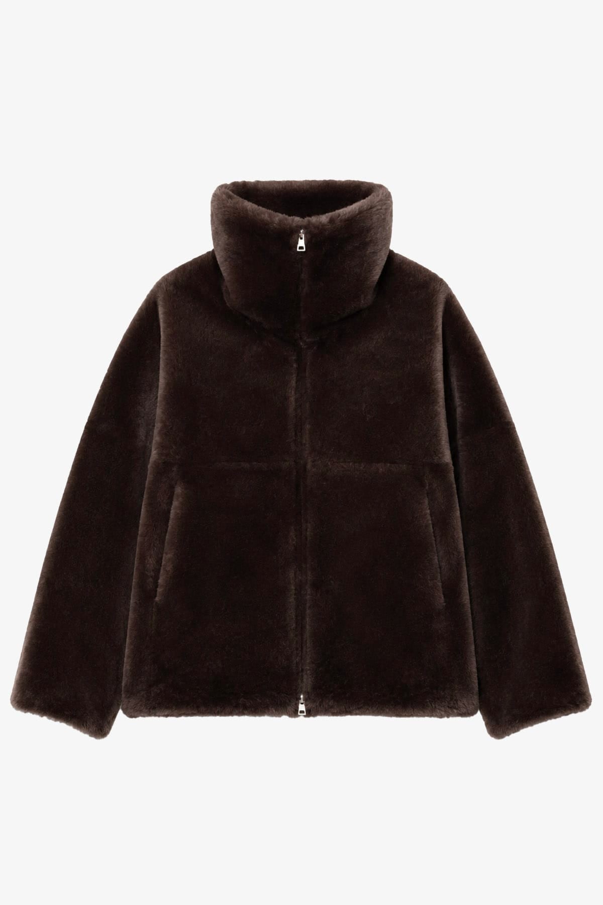BLANCHA MONTONE QUERCIA / 36 Montone Blancha donna straight merino sherling jacket