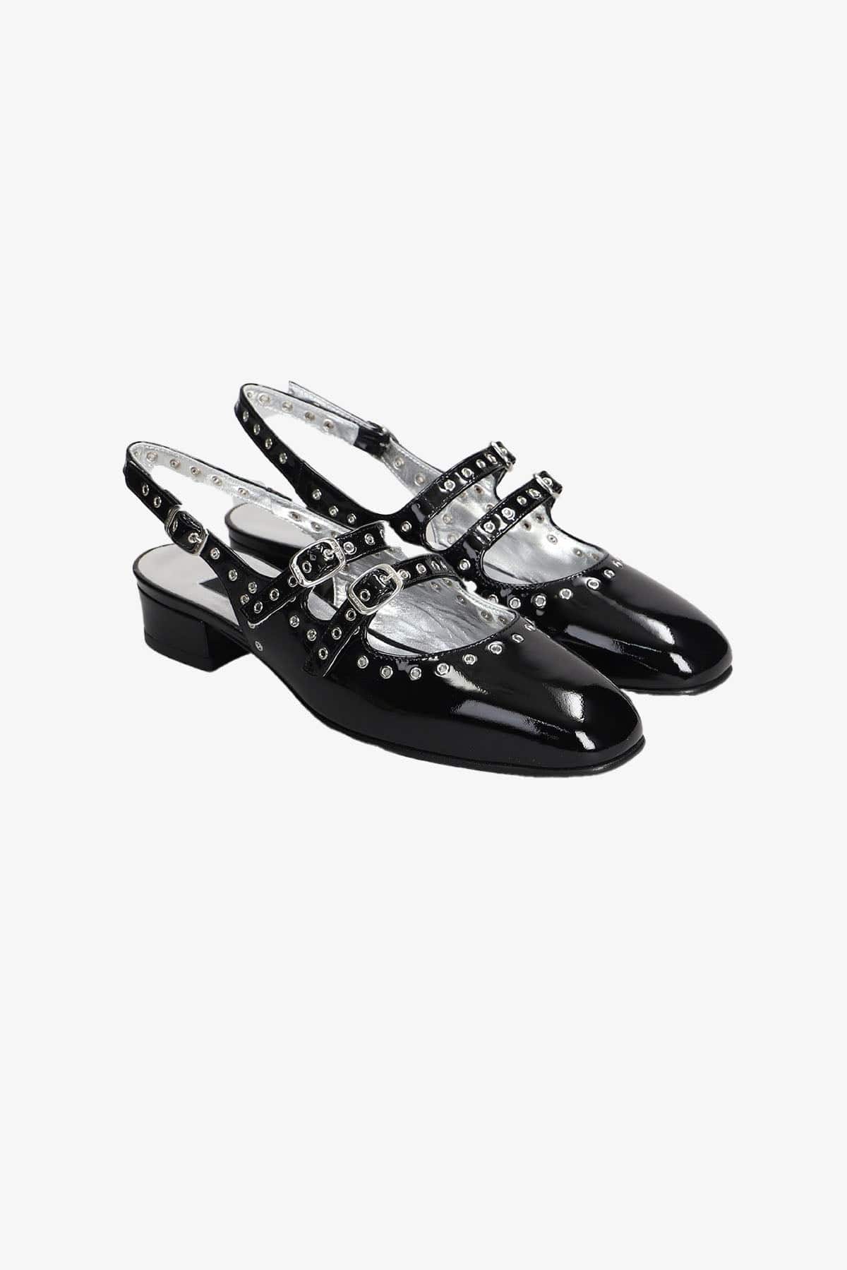 CAREL CALZATURE  Scarpa Slingback Nera Borchiata Carel