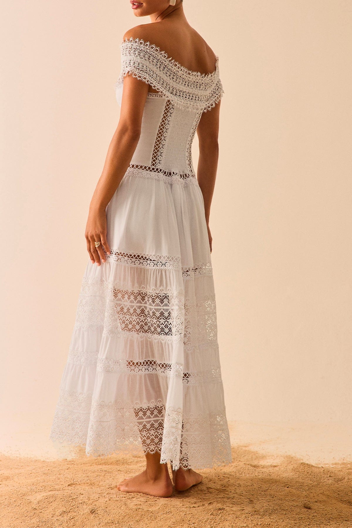 CHARO RUIZ ABITO  BIANCO / XXS Long Dress Amaira Charo Ruiz