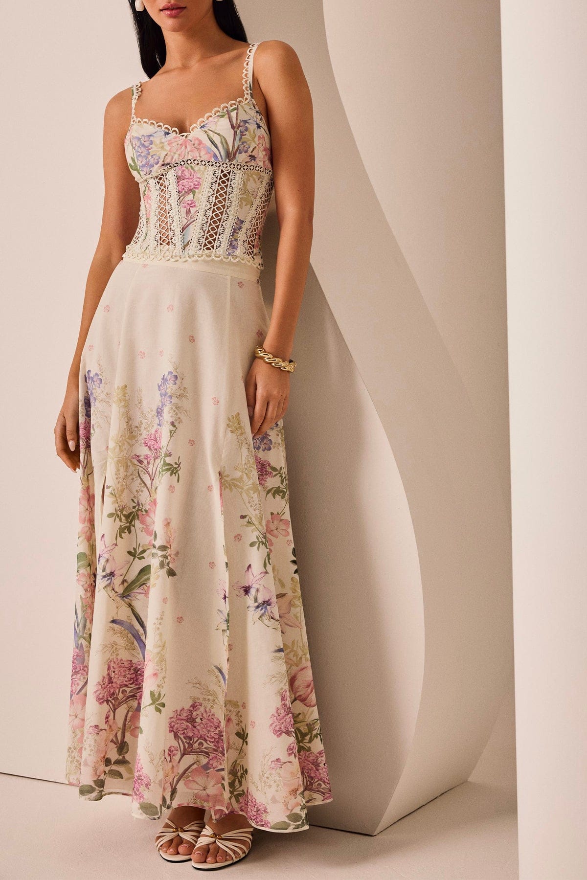 CHARO RUIZ GONNA  CREMA FANTASIA / XXS Long skirt Valentine Charo Ruiz