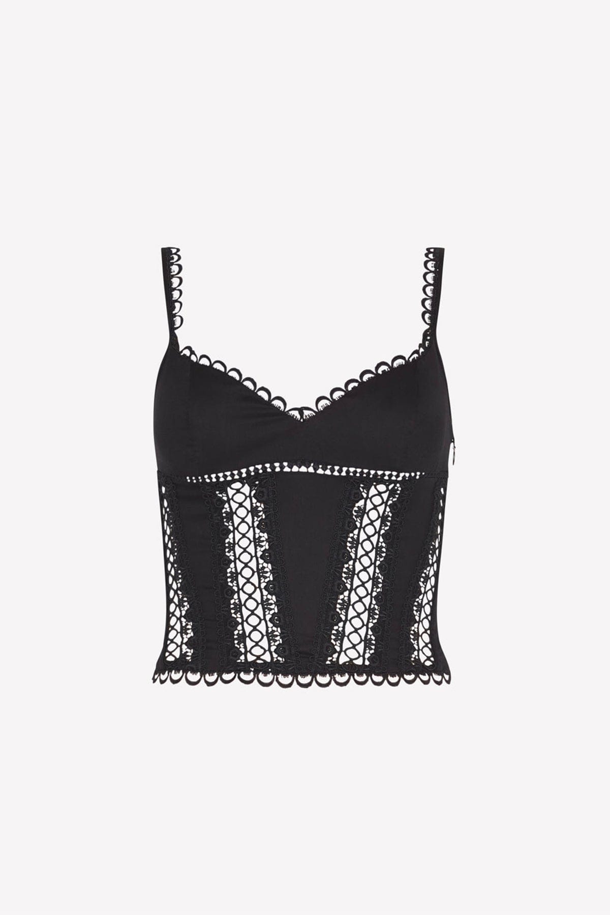CHARO RUIZ TOP-CANOTTIERA IN TES.  NERO / XXS Top poppy nero Charo Ruiz Ibiza