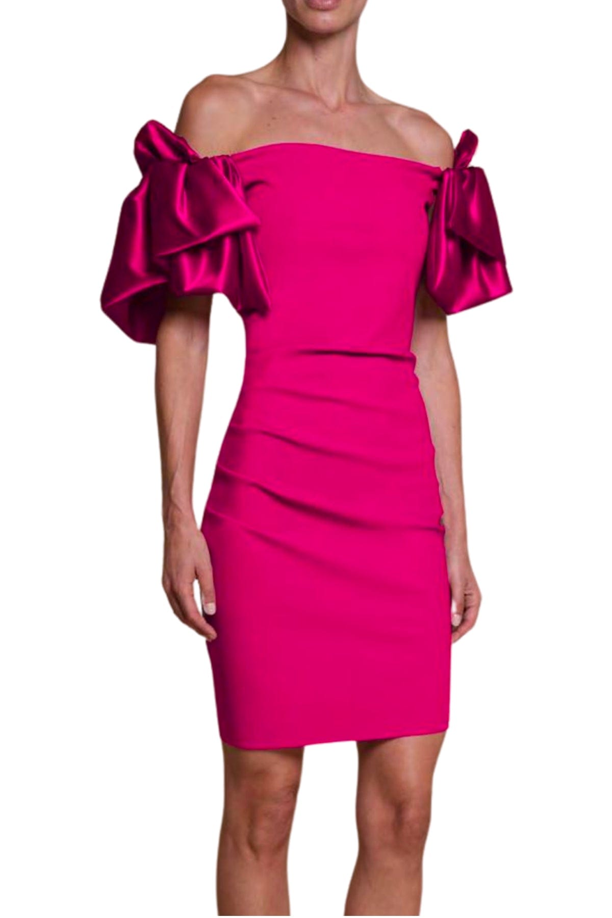 CHIARA BONI ABITO  FUXIA / 36 Abito elegante pesca Okura Chiara Boni