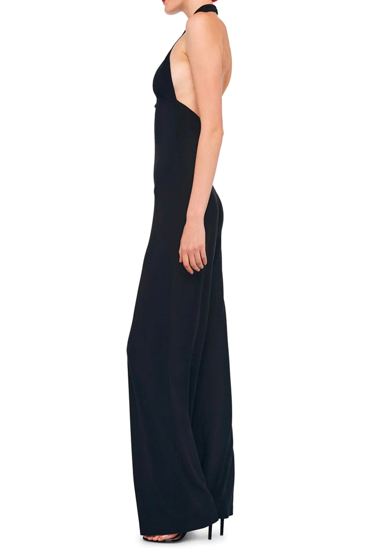 Colzani Boutique TUTA SALOPETTE  Cross halter straight leg jumpsuit Norma Kamali