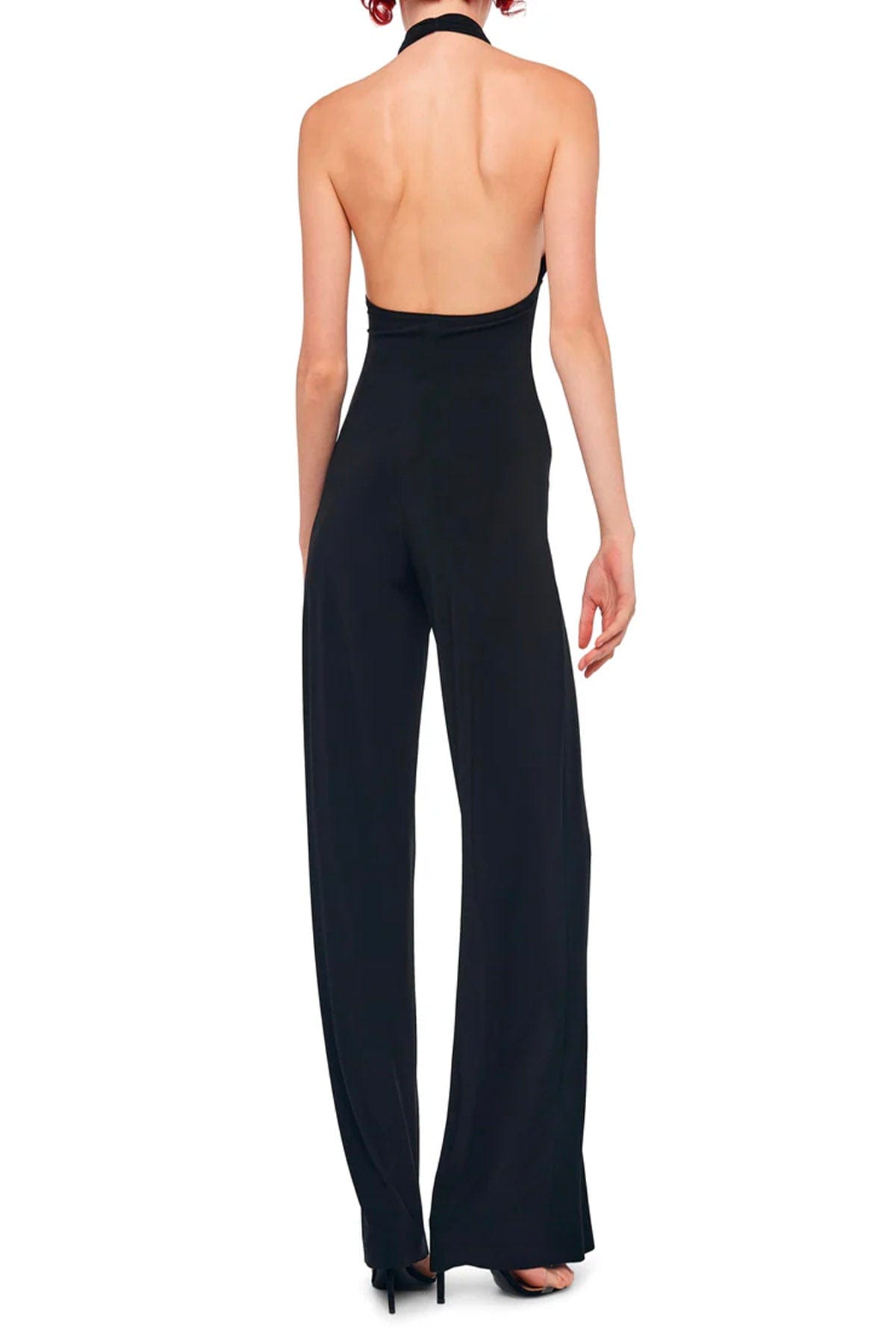 Colzani Boutique TUTA SALOPETTE  Cross halter straight leg jumpsuit Norma Kamali
