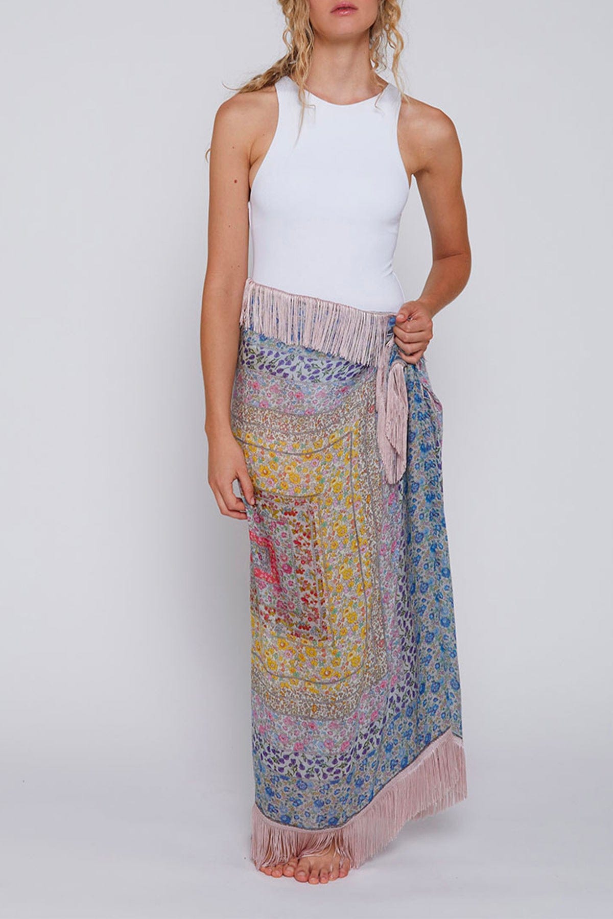 FALIERO SARTI FOULARD-SCIARPA-NASTRO  Foulard donna con frange Faliero Sarti Lety Frangia