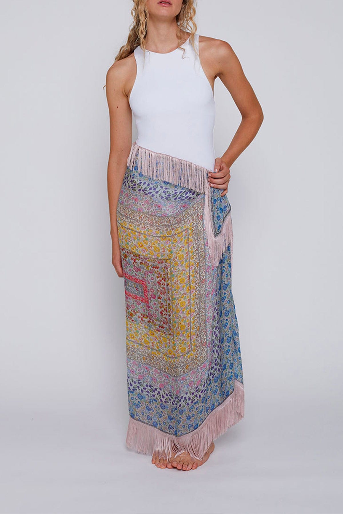 FALIERO SARTI FOULARD-SCIARPA-NASTRO  Foulard donna con frange Faliero Sarti Lety Frangia