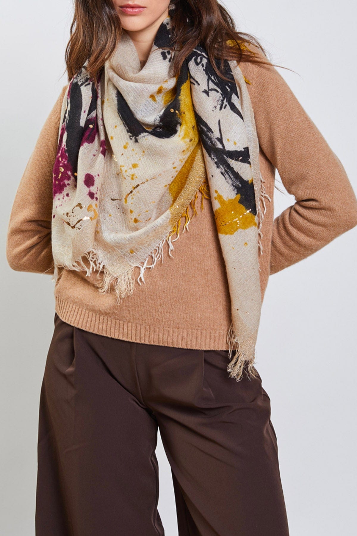 FALIERO SARTI FOULARD-SCIARPA-NASTRO  STAMPATO / UNICA Foulard faliero Sarti Loletta