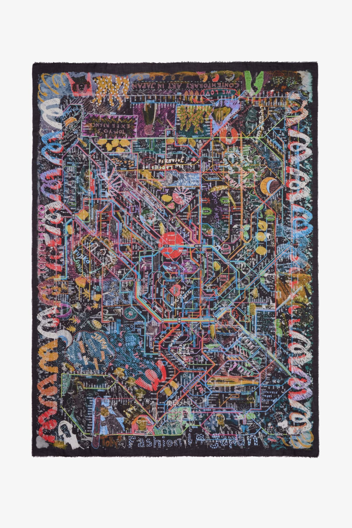 FALIERO SARTI FOULARD-SCIARPA-NASTRO  STAMPA / UNICA Stola stampata Faliero Sarti Art in Japan