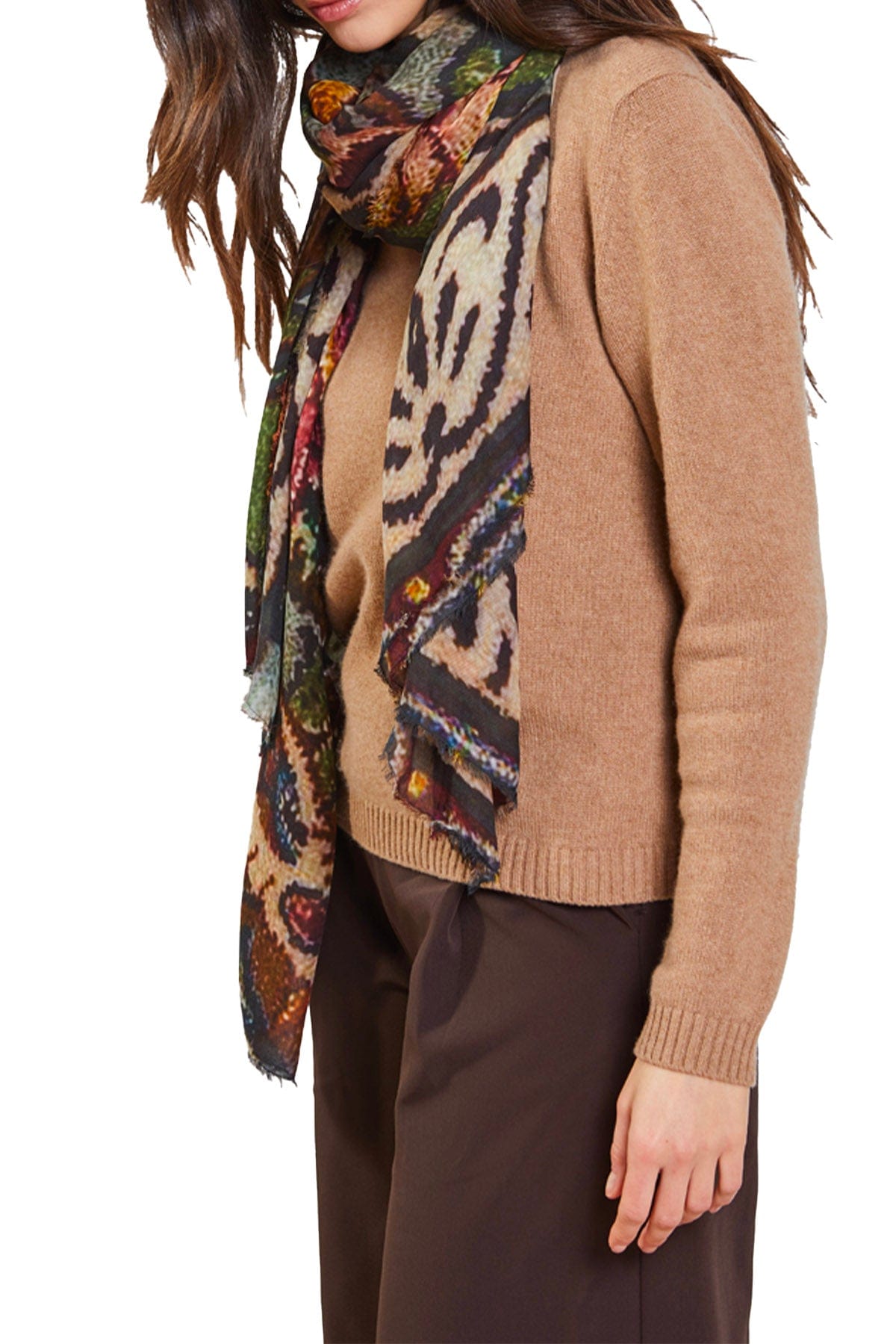 FALIERO SARTI PANTALONE CORTO  STAMPATO / UNICA Foulard donna Faliero Sarti Moca