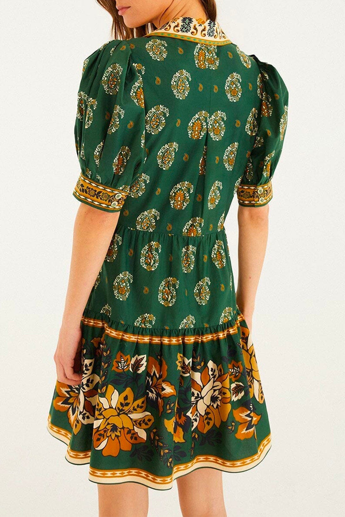 FARM RIO ABITO  Ayala green midi dress Farm Rio