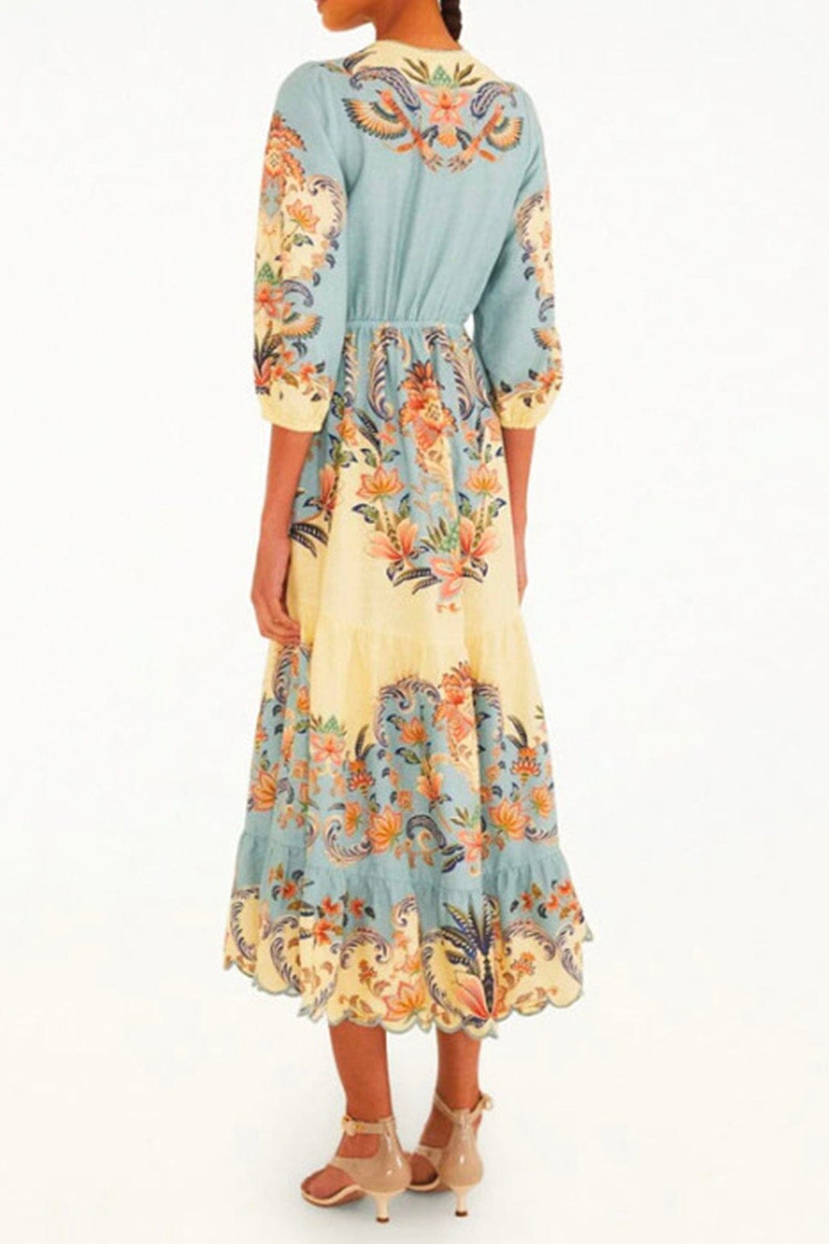 FARM RIO ABITO  Boho beauty butter maxi dress Farm Rio